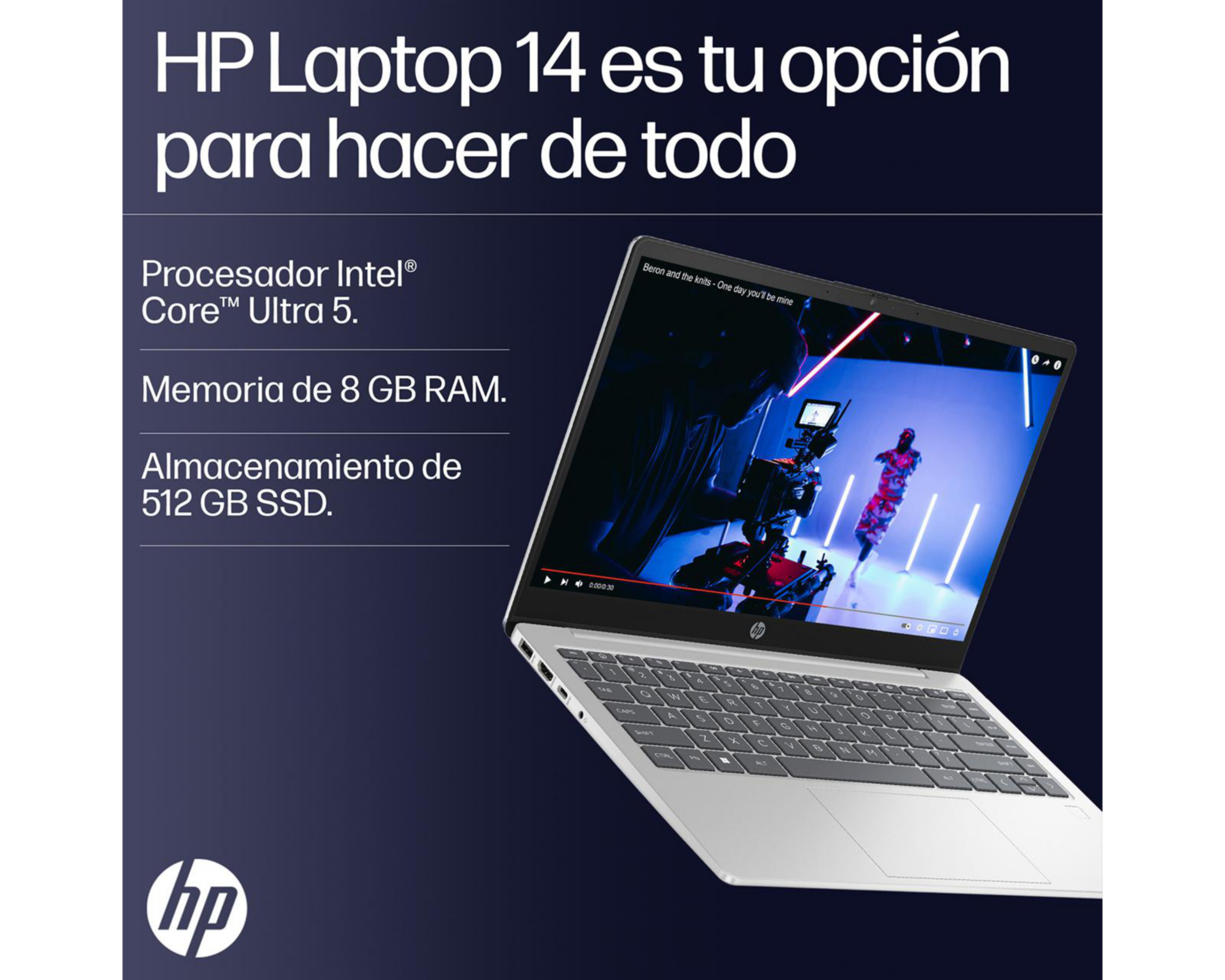 Foto 7 pulgar | Laptop HP 14-ep1001la 14 Pulgadas Windows 11 Home Intel Core Ultra 5 8 GB RAM 512 SSD Plateada