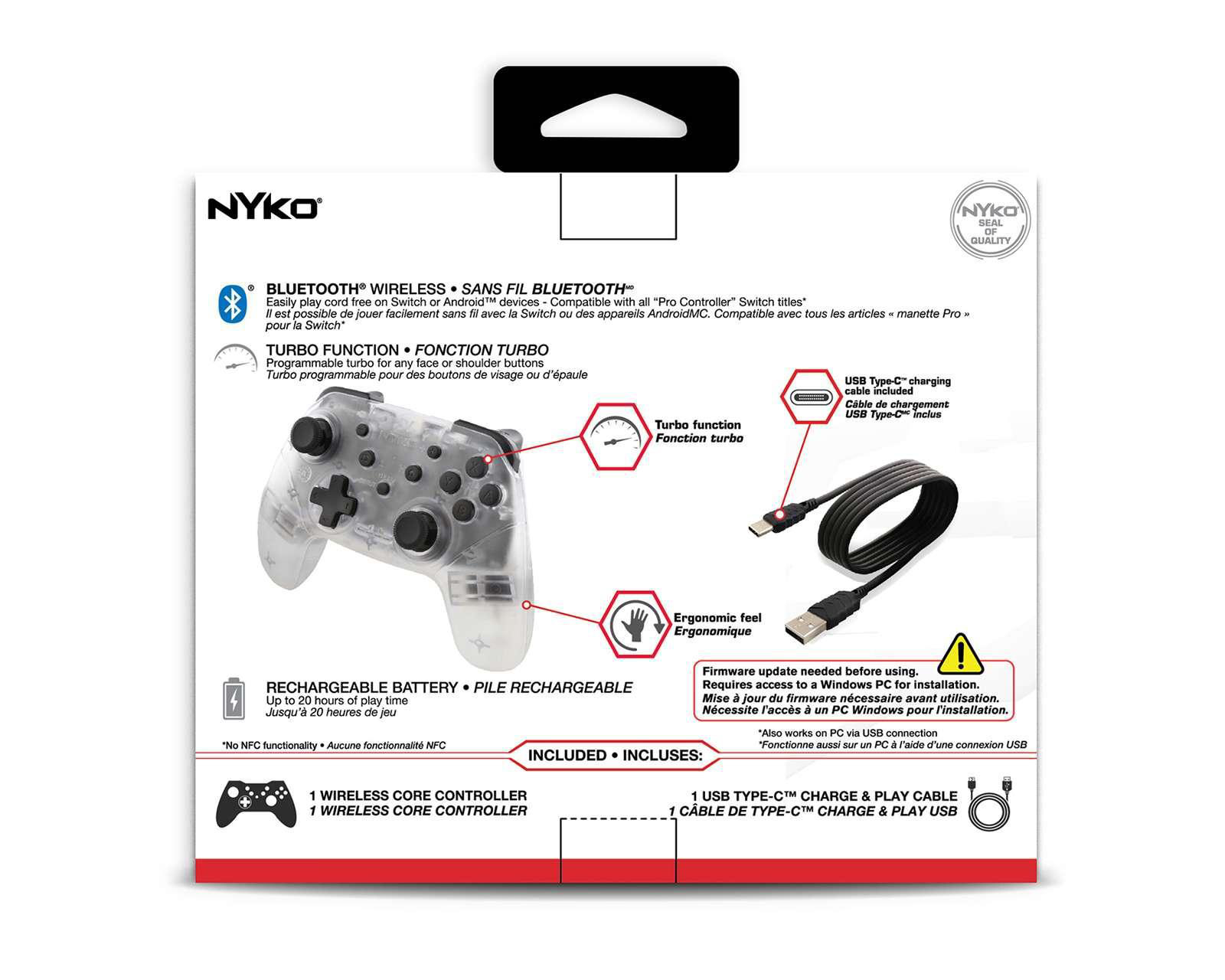 Foto 8 pulgar | Control Inalámbrico para Nintendo Switch Nyko Transparente Nuevo