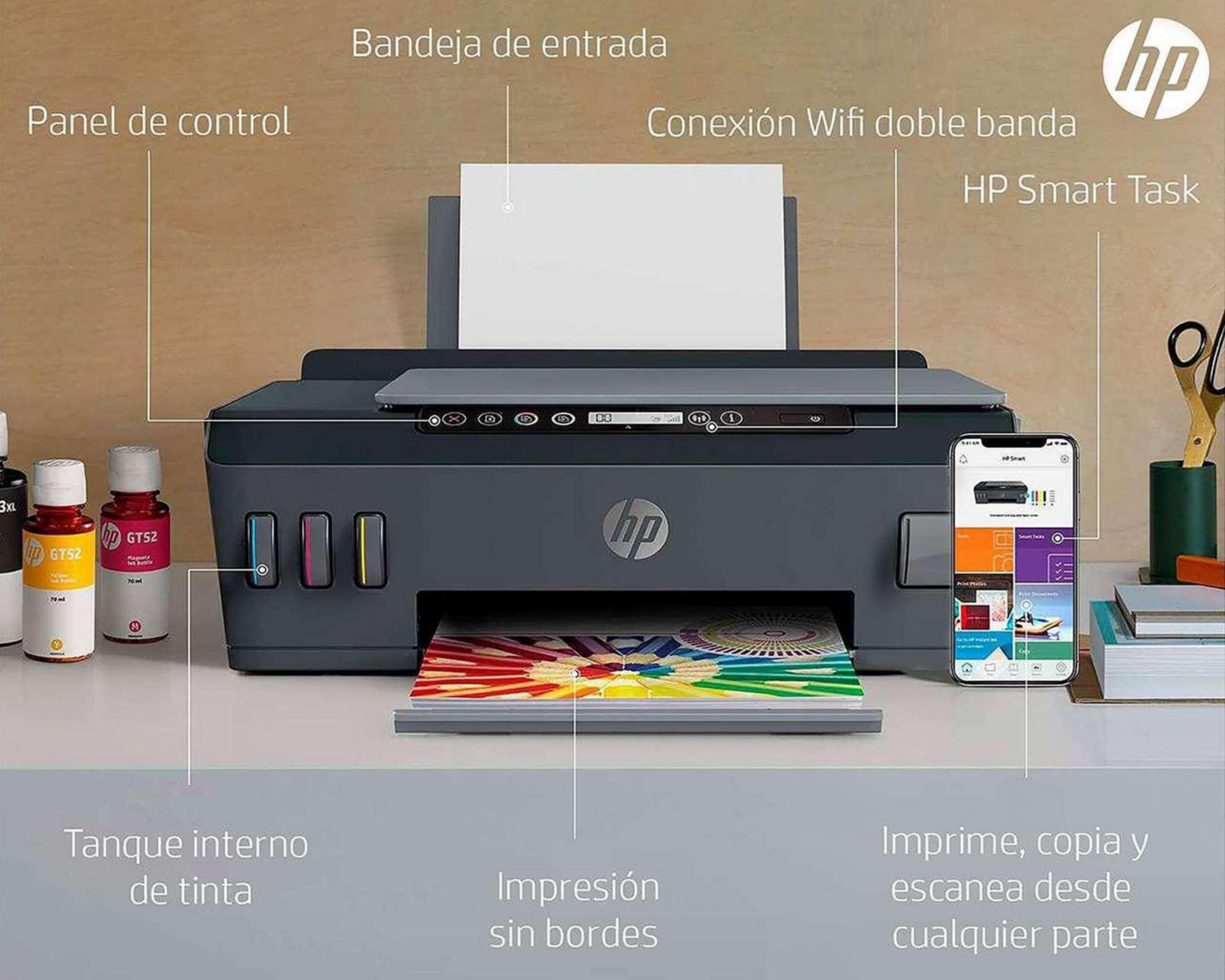 Foto 6 | Multifuncional HP de Tinta Continua Smart Tank 515  (1TJ09A)