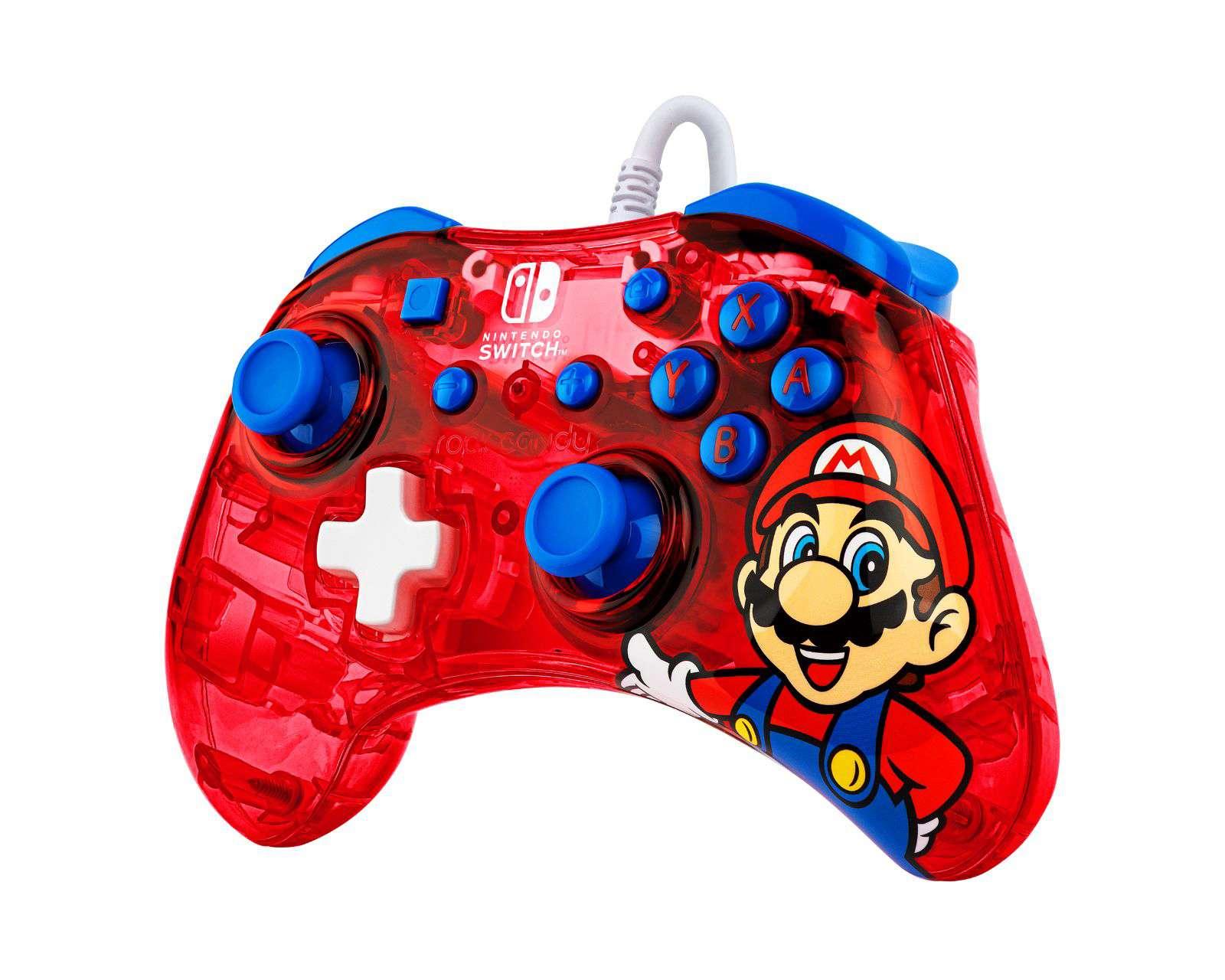 Foto 5 pulgar | Control Alámbrico para Nintendo Switch Rock Candy Mario Rojo Nuevo