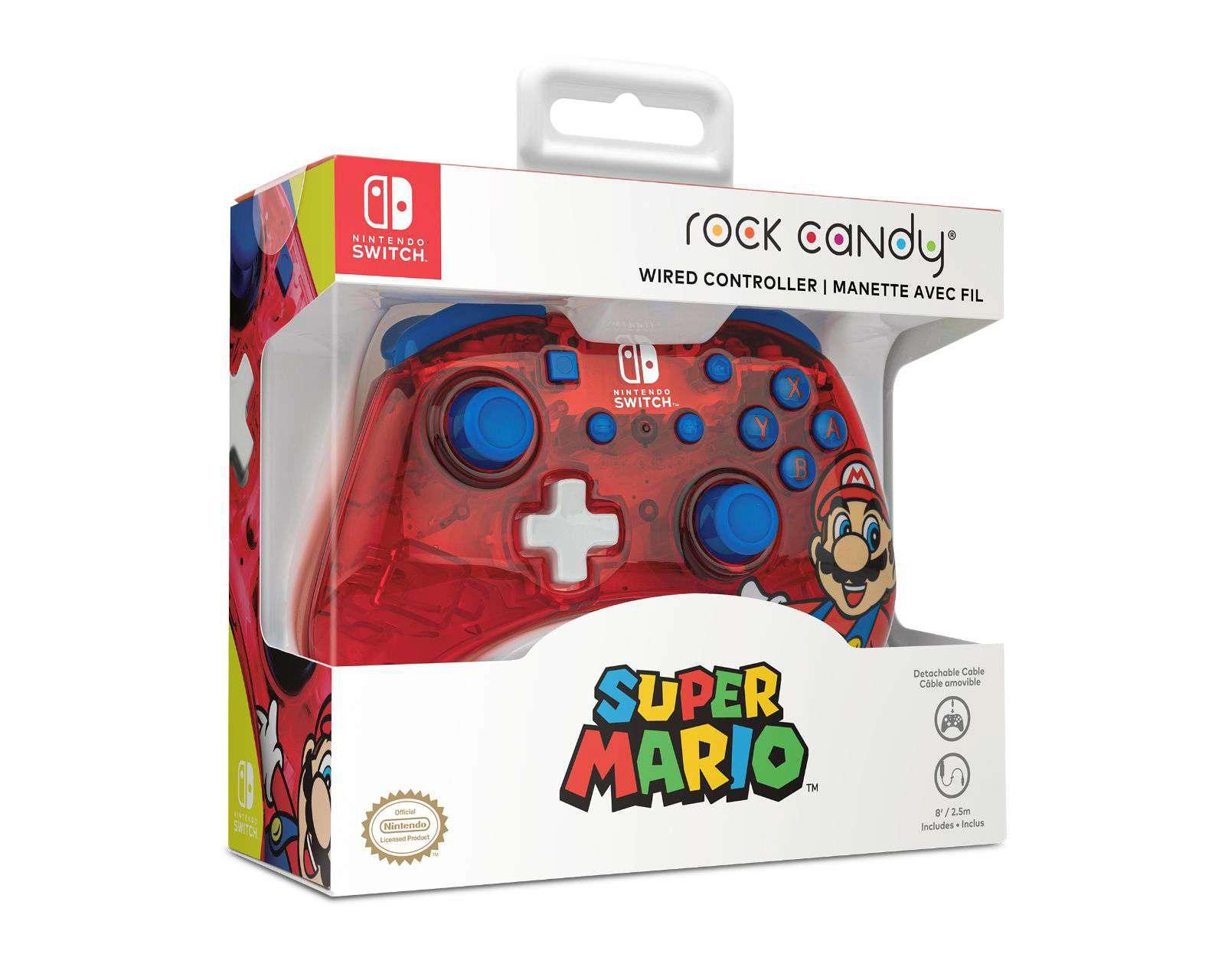 Foto 6 pulgar | Control Alámbrico para Nintendo Switch Rock Candy Mario Rojo Nuevo