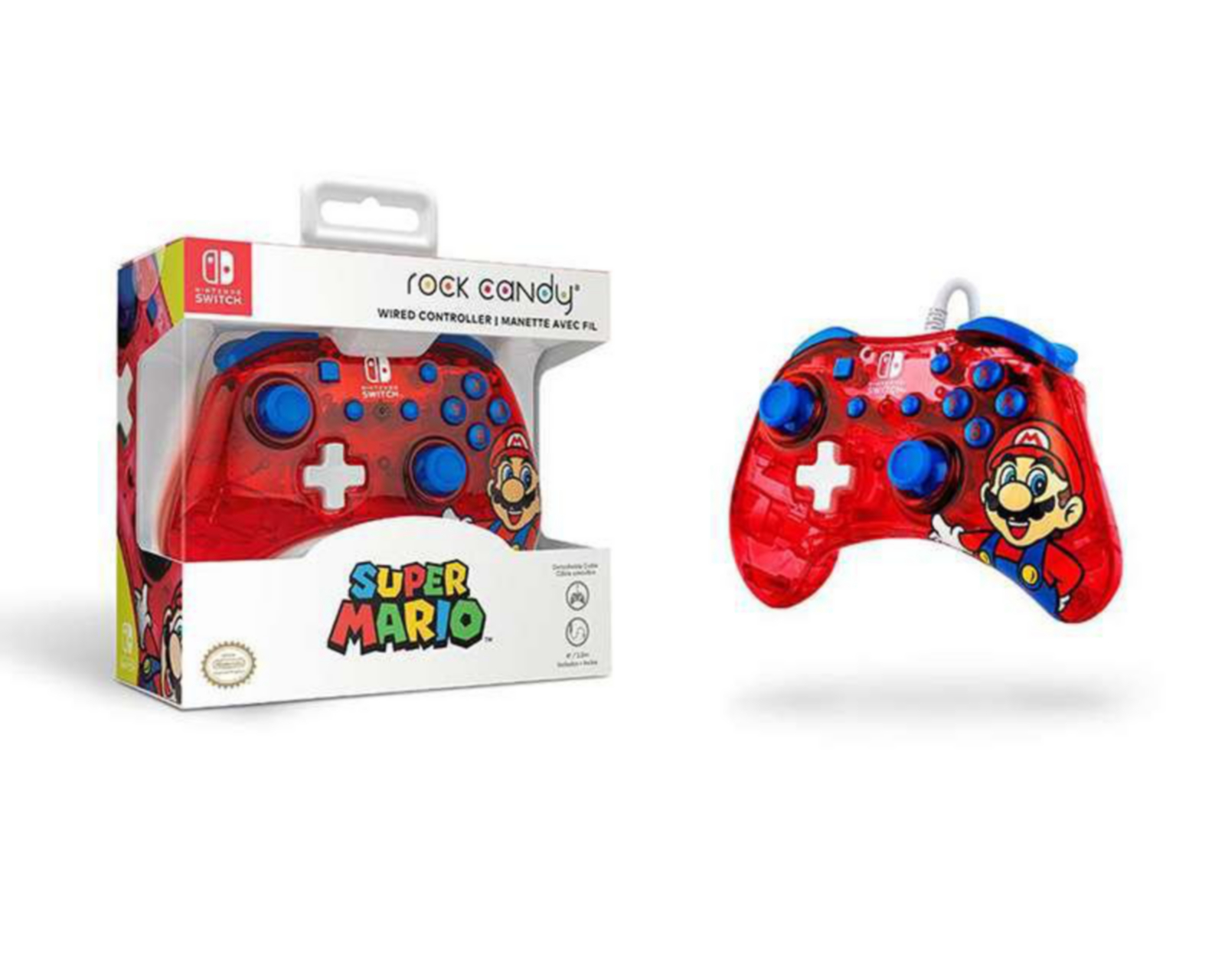 Foto 7 pulgar | Control Alámbrico para Nintendo Switch Rock Candy Mario Rojo Nuevo