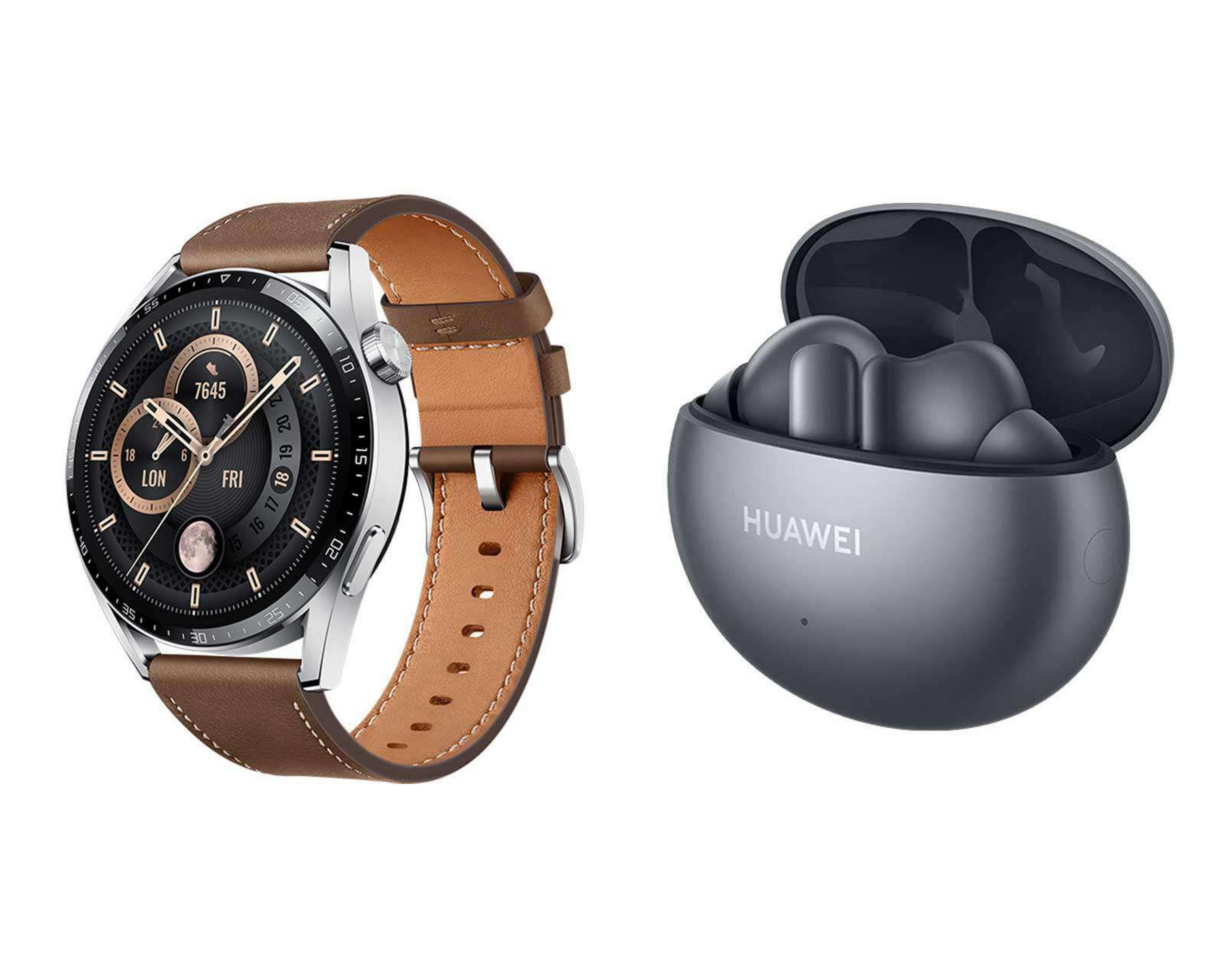 Foto 2 pulgar | Smartwatch Huawei Watch GT3 Café y Audífonos Inalámbricos Freebuds 4i Huawei