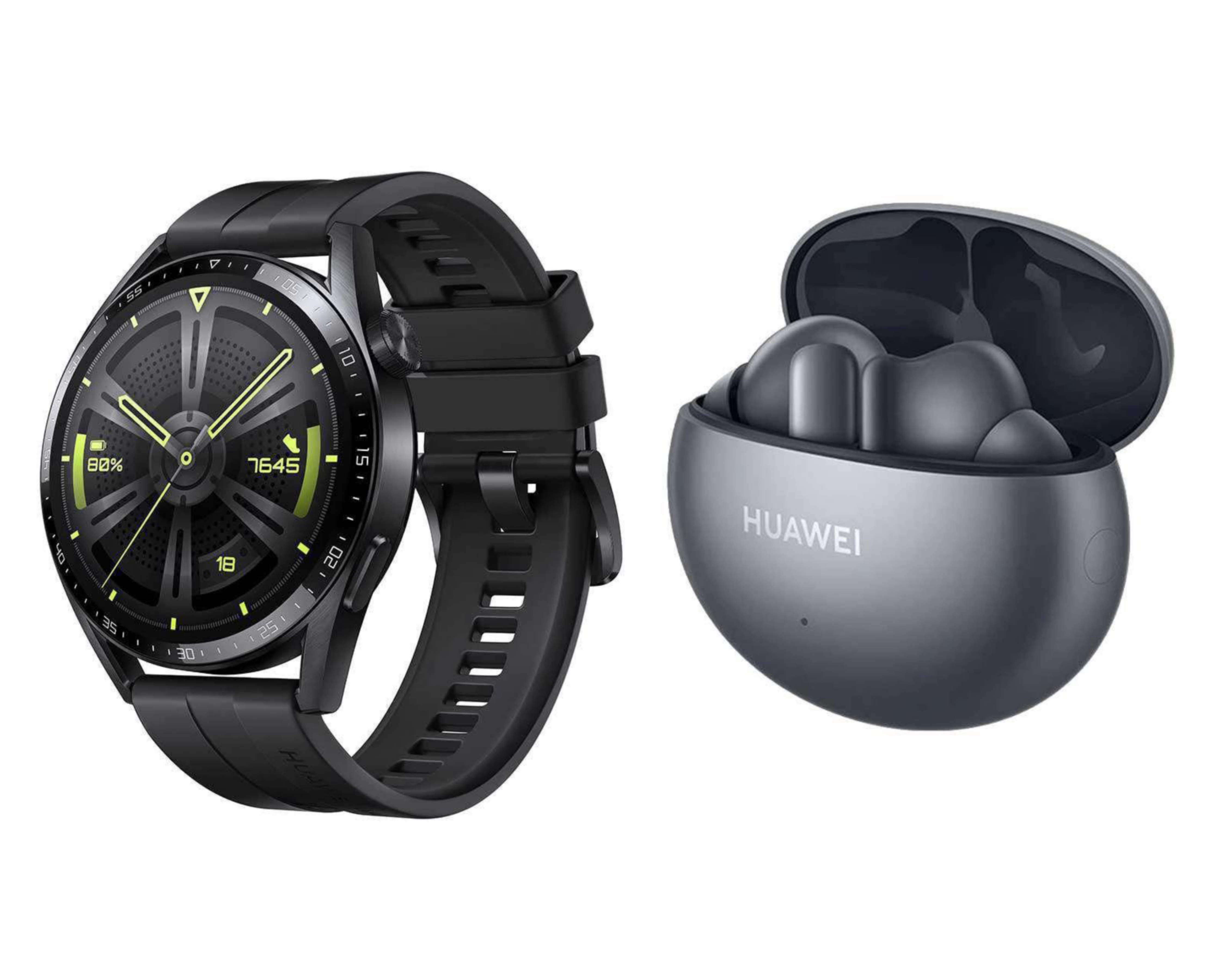 Foto 2 pulgar | Smartwatch Huawei Watch GT 3 Negro y Audífonos Inalámbricos Freebuds 4i Huawei