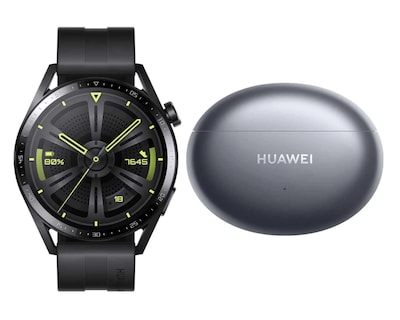 Foto 3 | Smartwatch Huawei Watch GT 3 Negro y Audífonos Inalámbricos Freebuds 4i Huawei