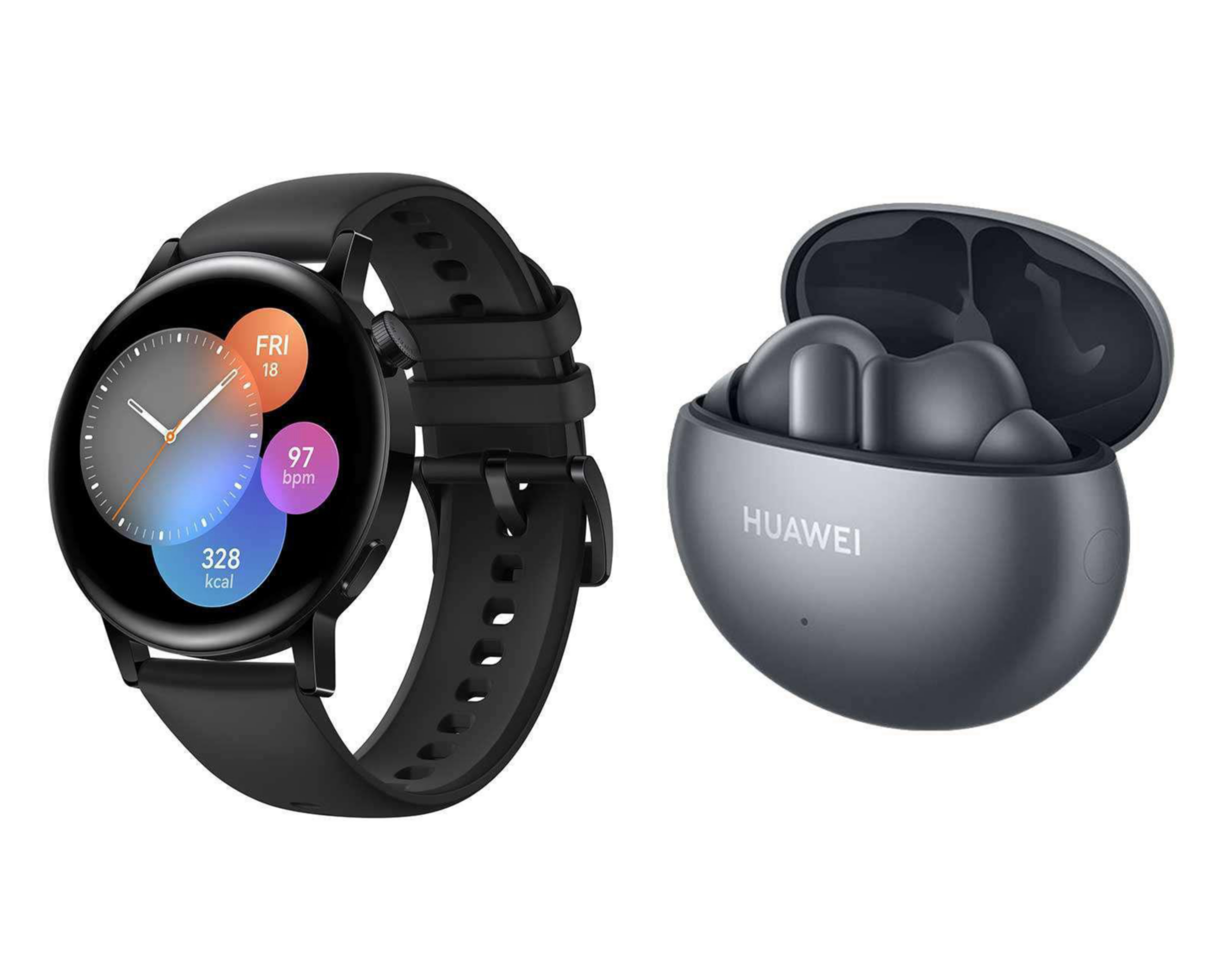 Foto 2 pulgar | Smartwatch Huawei Watch GT3 Negro y Audífonos Inalámbricos Freebuds 4i