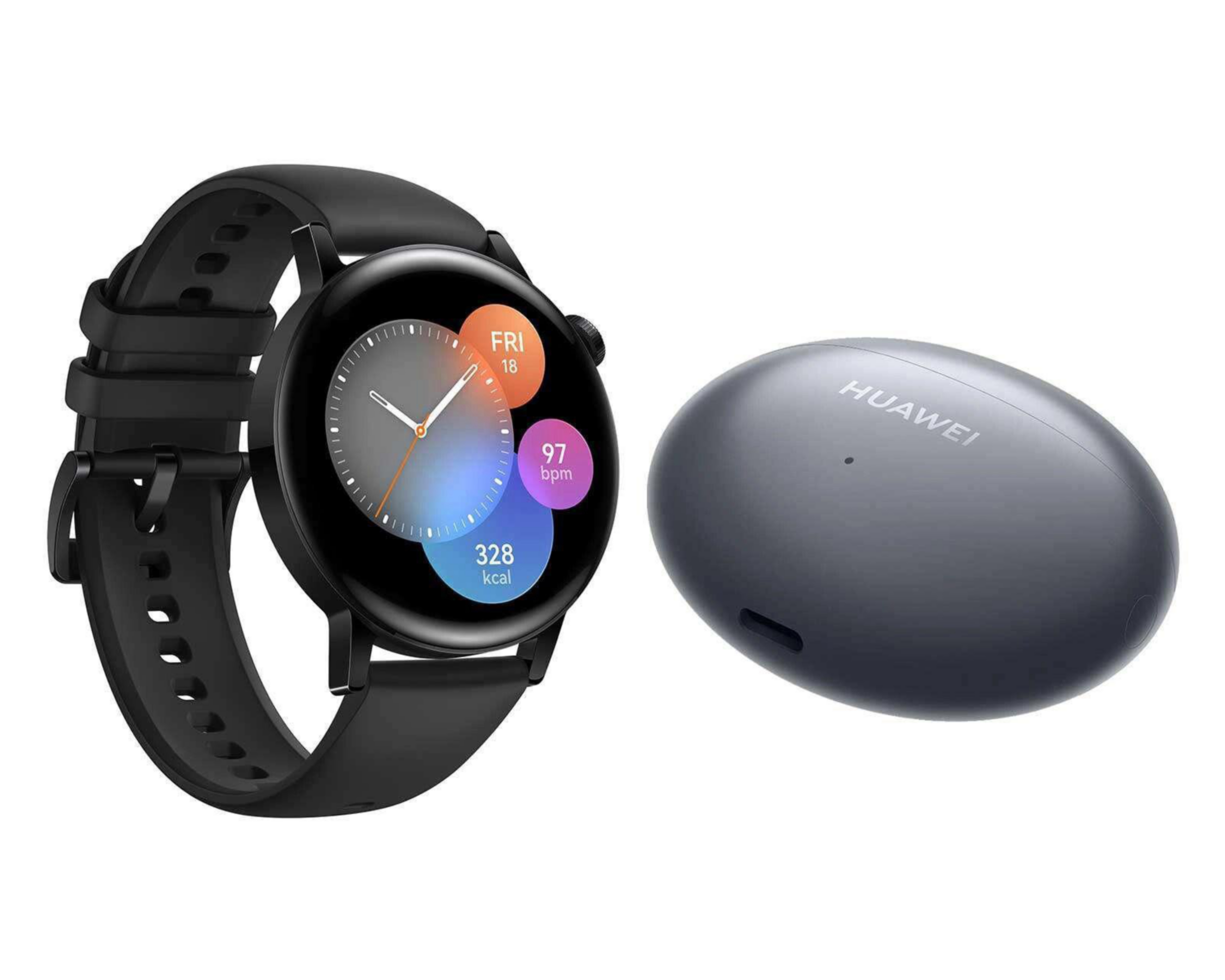 Foto 3 pulgar | Smartwatch Huawei Watch GT3 Negro y Audífonos Inalámbricos Freebuds 4i