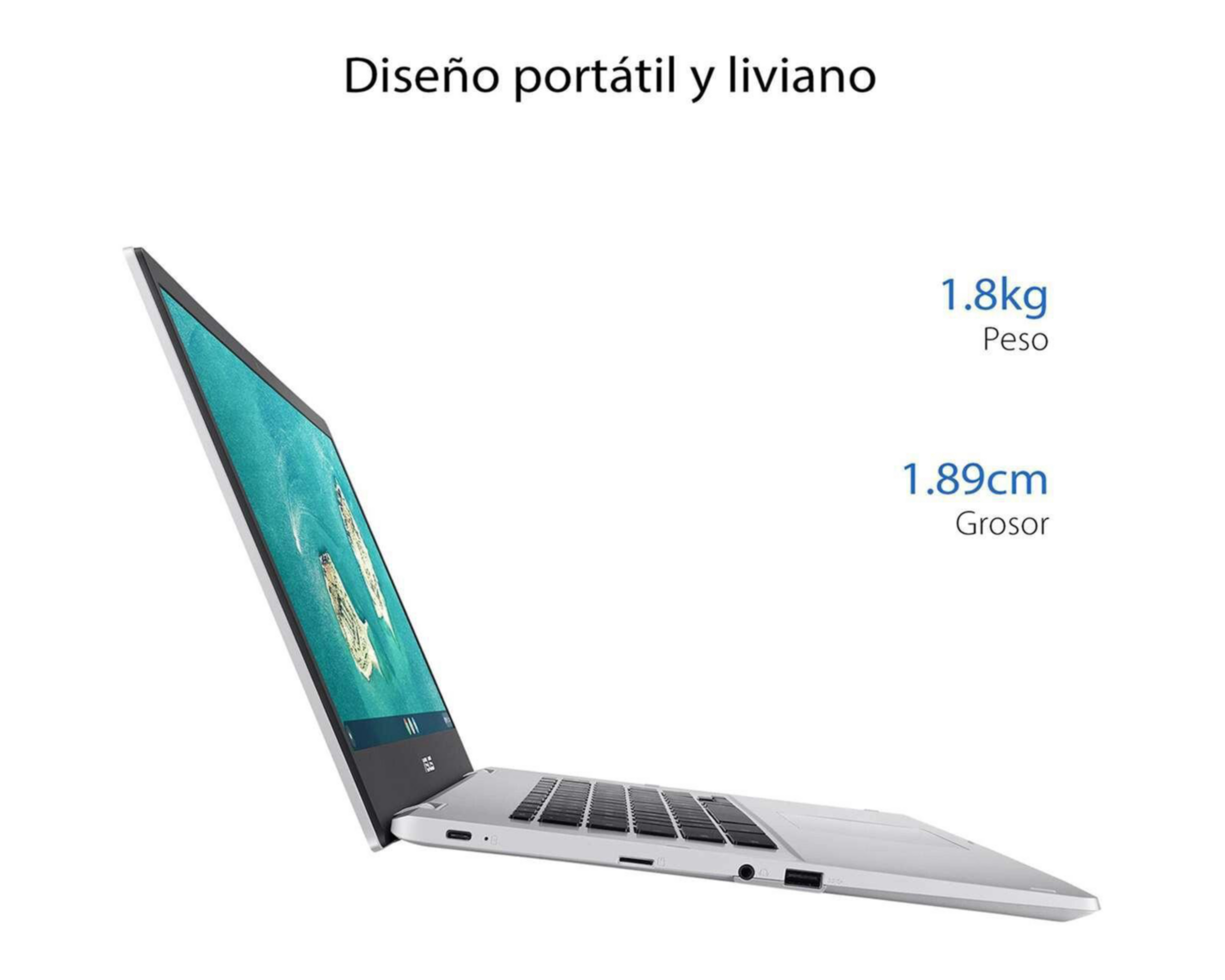 Foto 4 pulgar | Laptop Asus CX1500 de 15" Intel Celeron 4 GB RAM de 64 GB SSD Plata