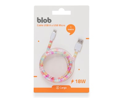 Foto 3 | Cable de Carga USB A a Micro USB Blob 1 Metro