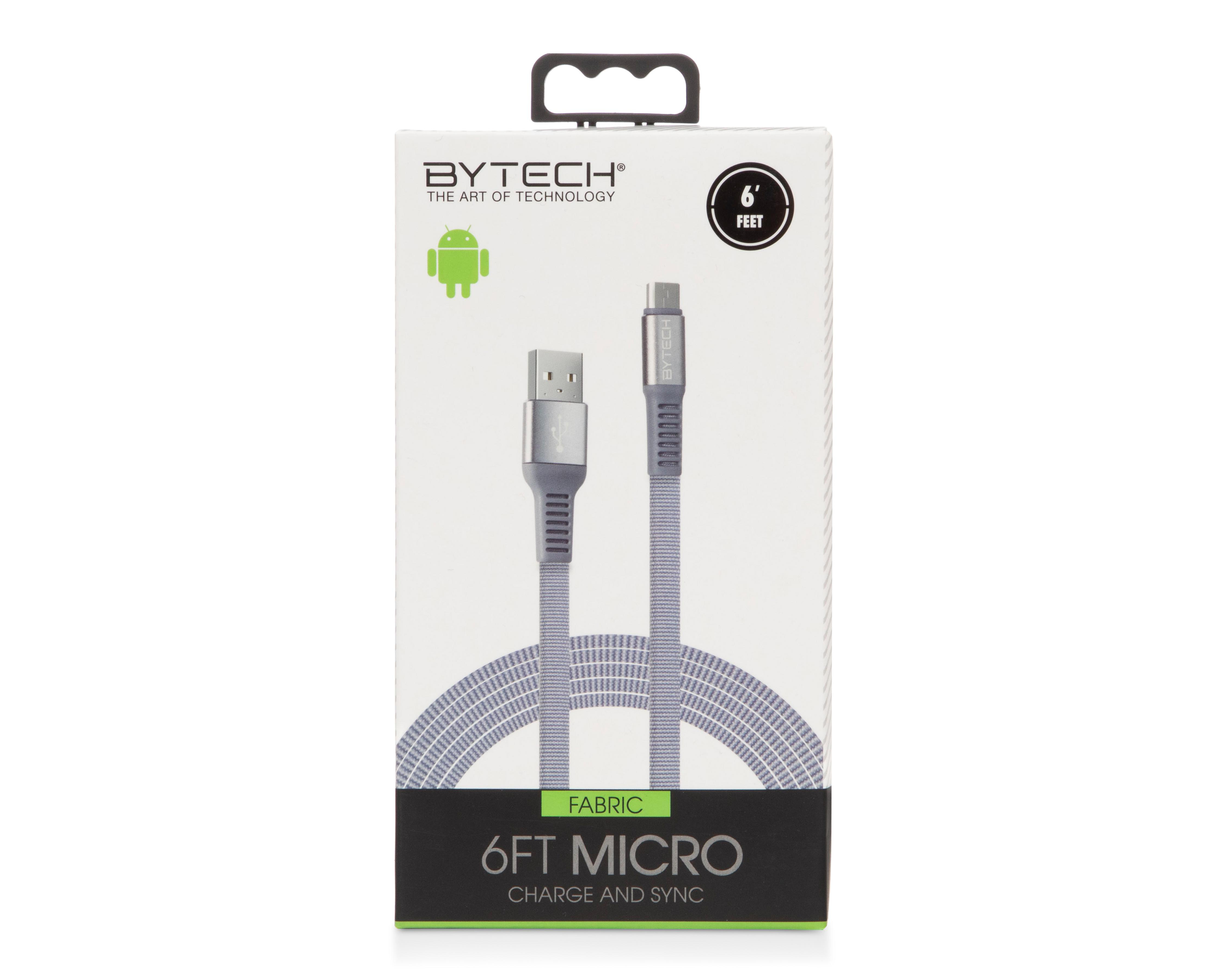 Foto 4 pulgar | Cable Micro USB Bytech 2 m