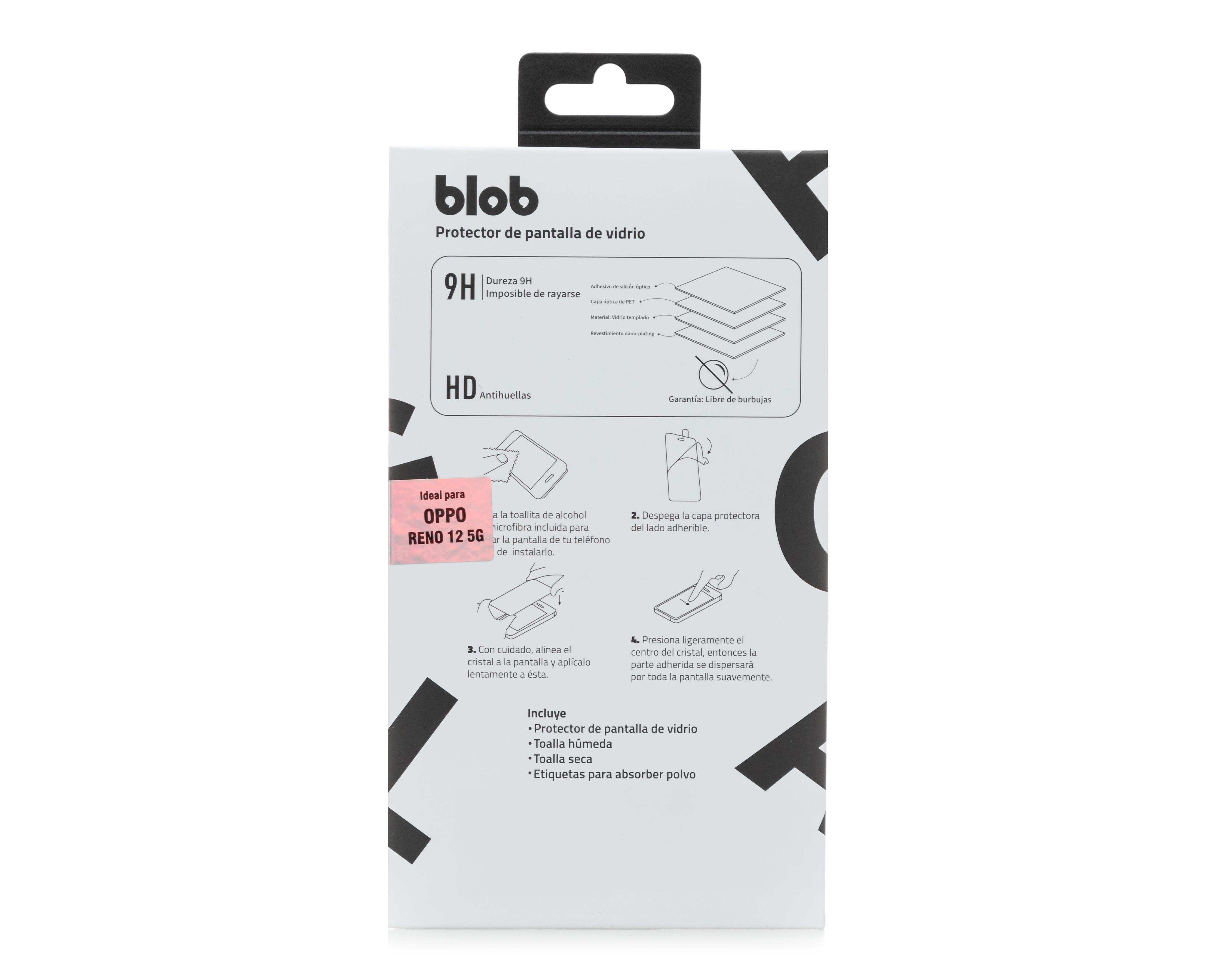 Foto 2 | Protector de Pantalla de Vidrio Templado Blob para OPPO Reno 12 5G
