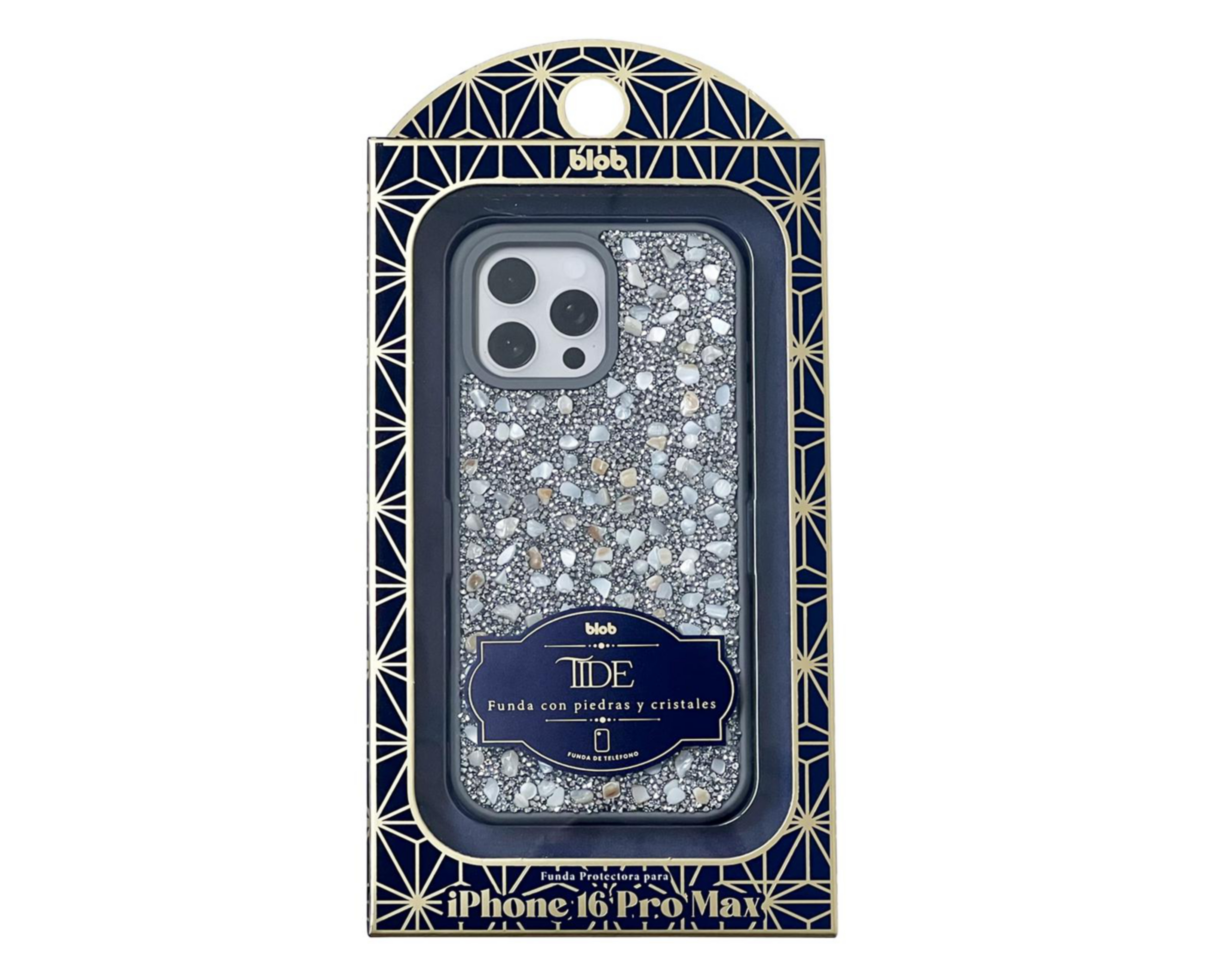Foto 3 pulgar | Funda de Silicón con Pedrería Blob para iPhone 16 Pro Max
