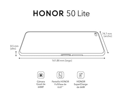 Foto 6 | AT&T/Unefon Honor 50 Lite 128 GB Plata