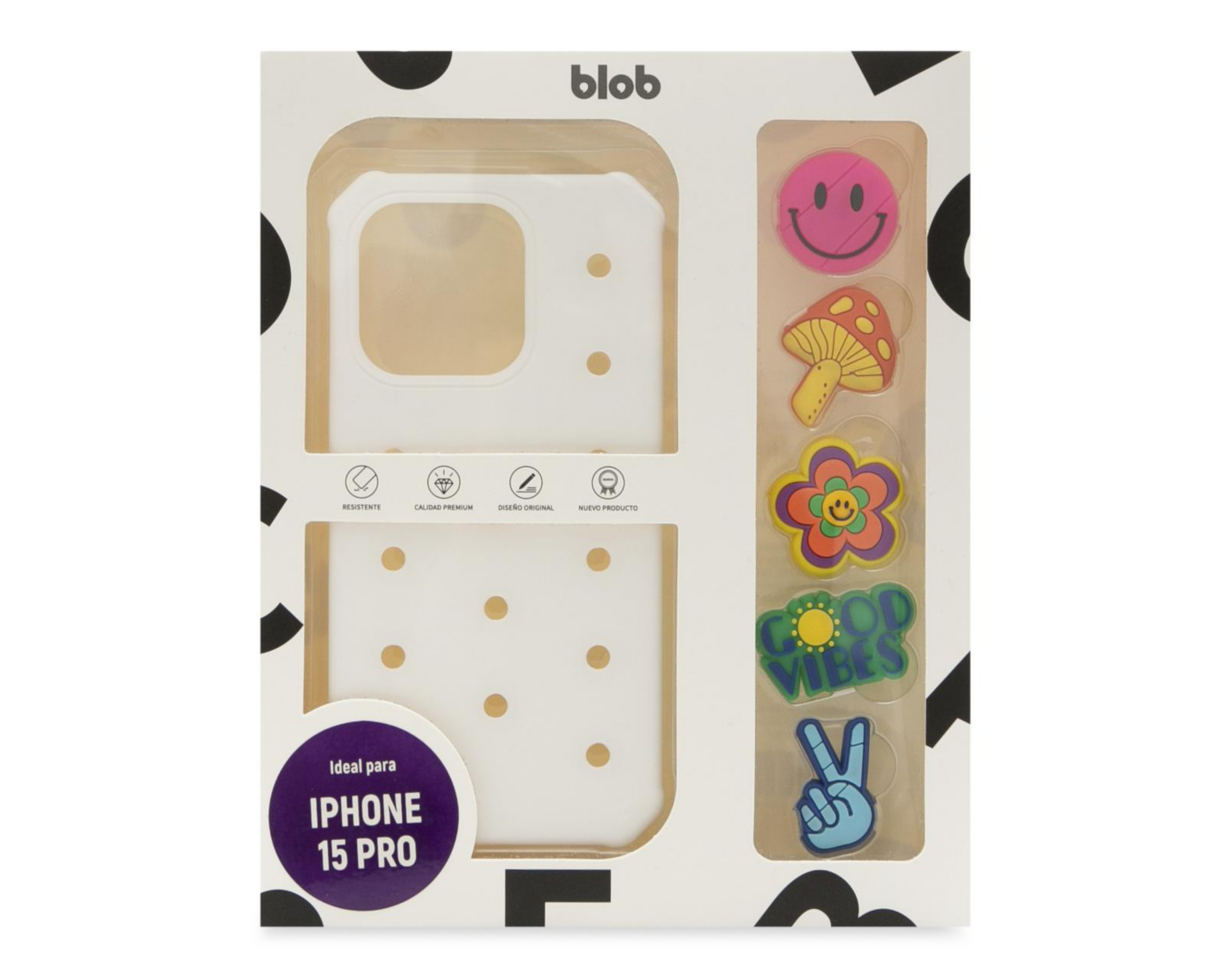 Foto 3 pulgar | Funda con Pines Blob para iPhone 15 Pro