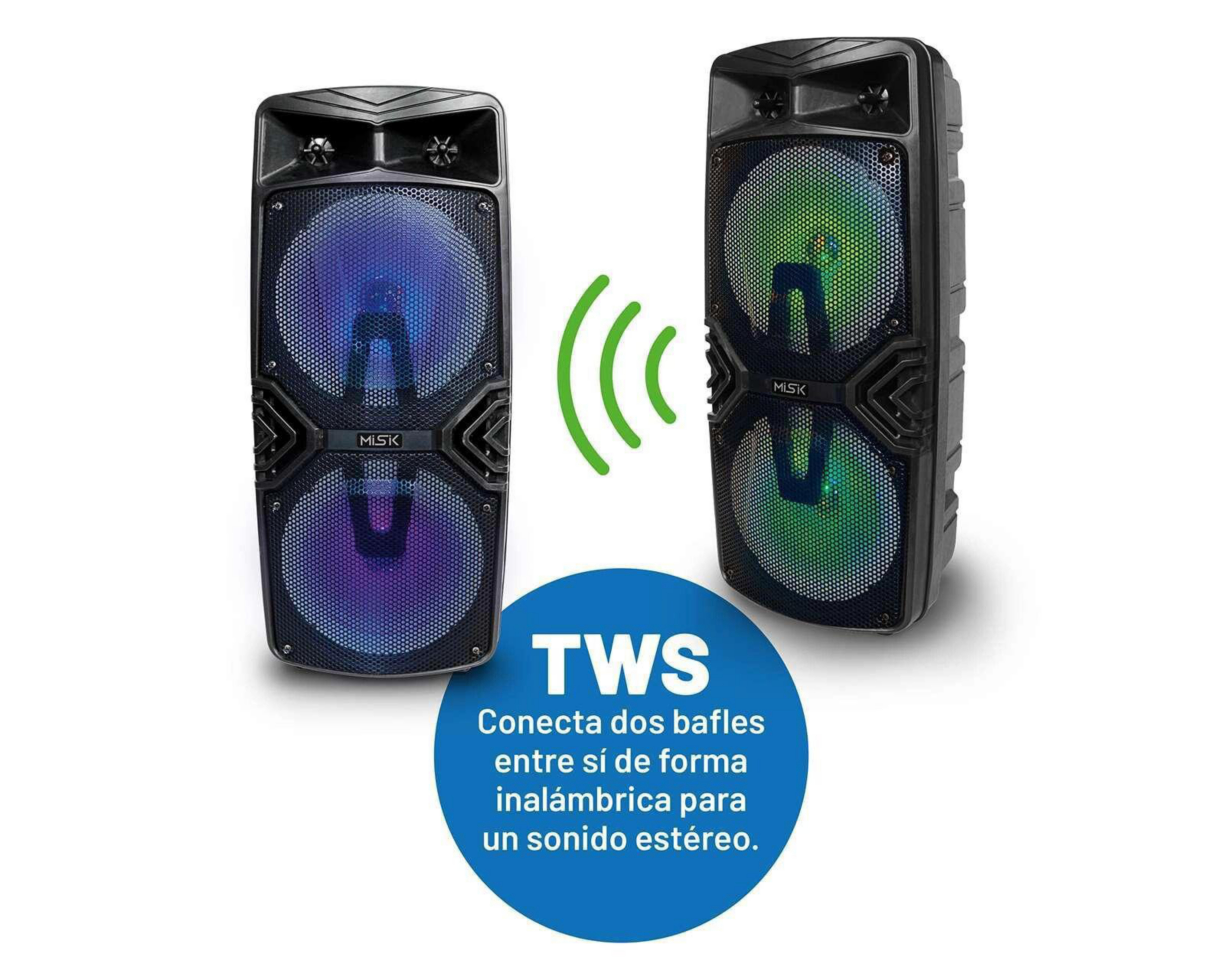 Foto 6 pulgar | Bocina Bluetooth Portátil Misik MB158 4,500 W con Luces LED