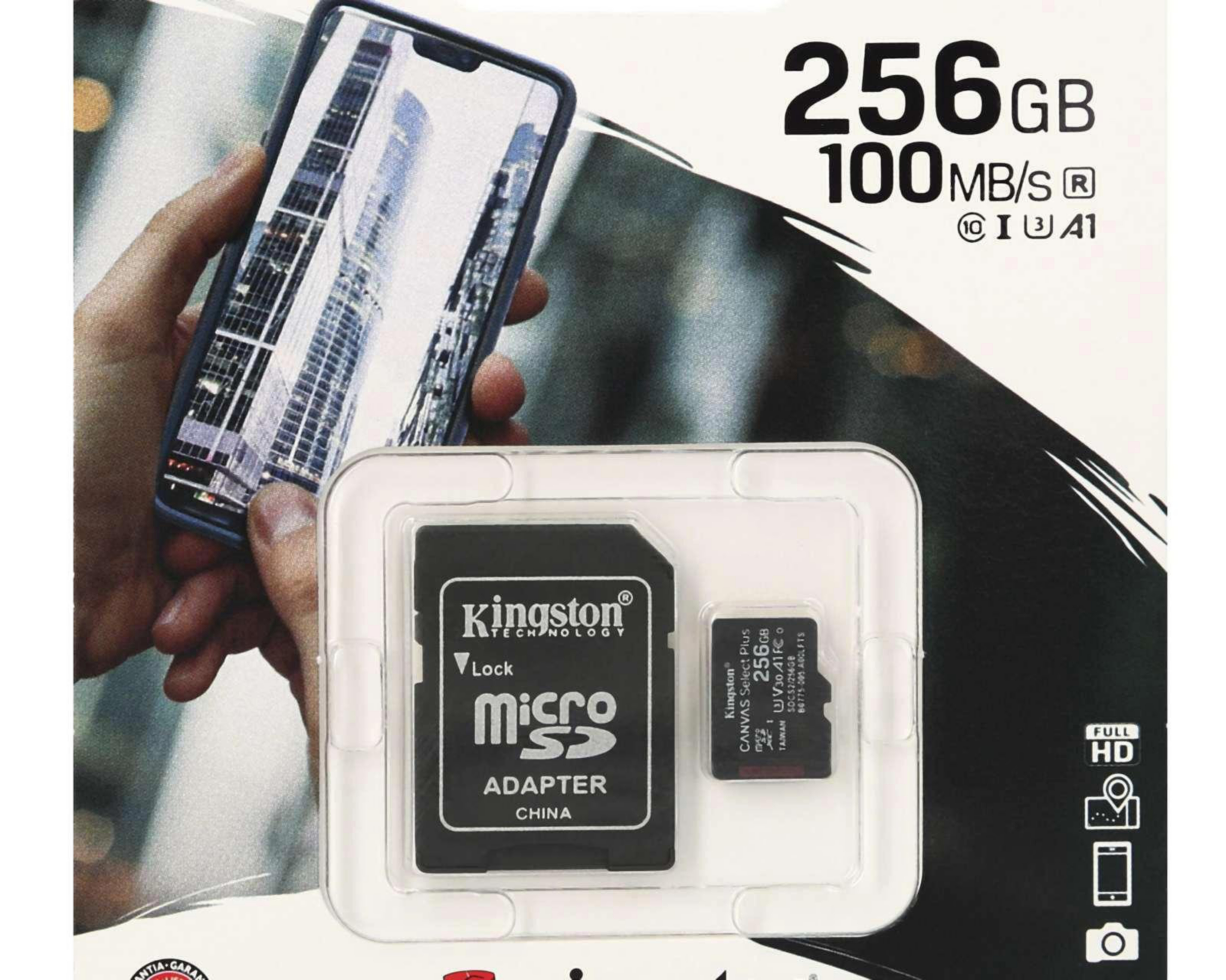 Foto 3 pulgar | Memoria MicroSD Kingston 256 GB Clase 10