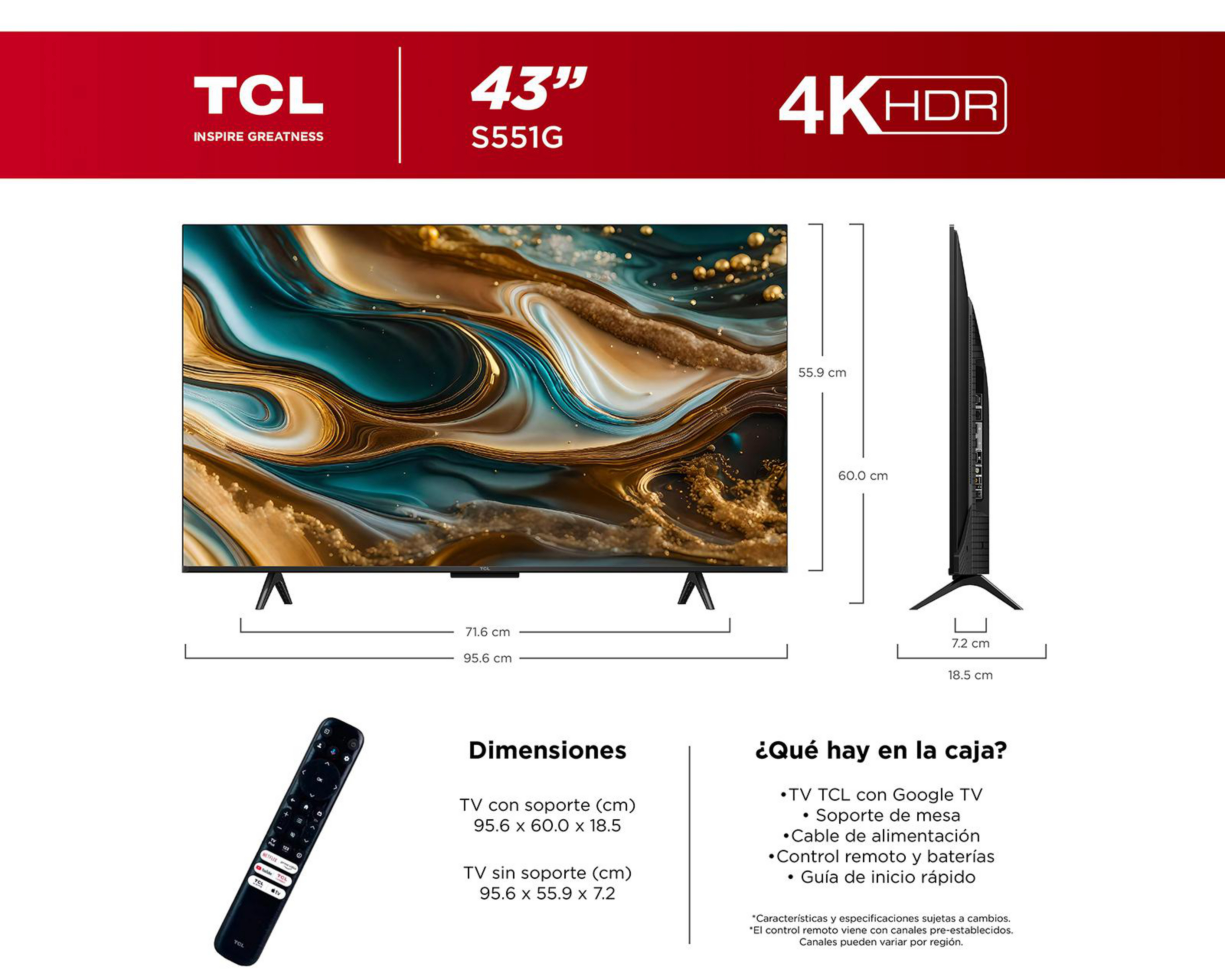 Foto 5 pulgar | Pantalla Smart TV TCL DLED 43 Pulgadas UHD 43S551G