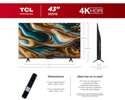 Foto 4 | Pantalla Smart TV TCL DLED 43 Pulgadas UHD 43S551G