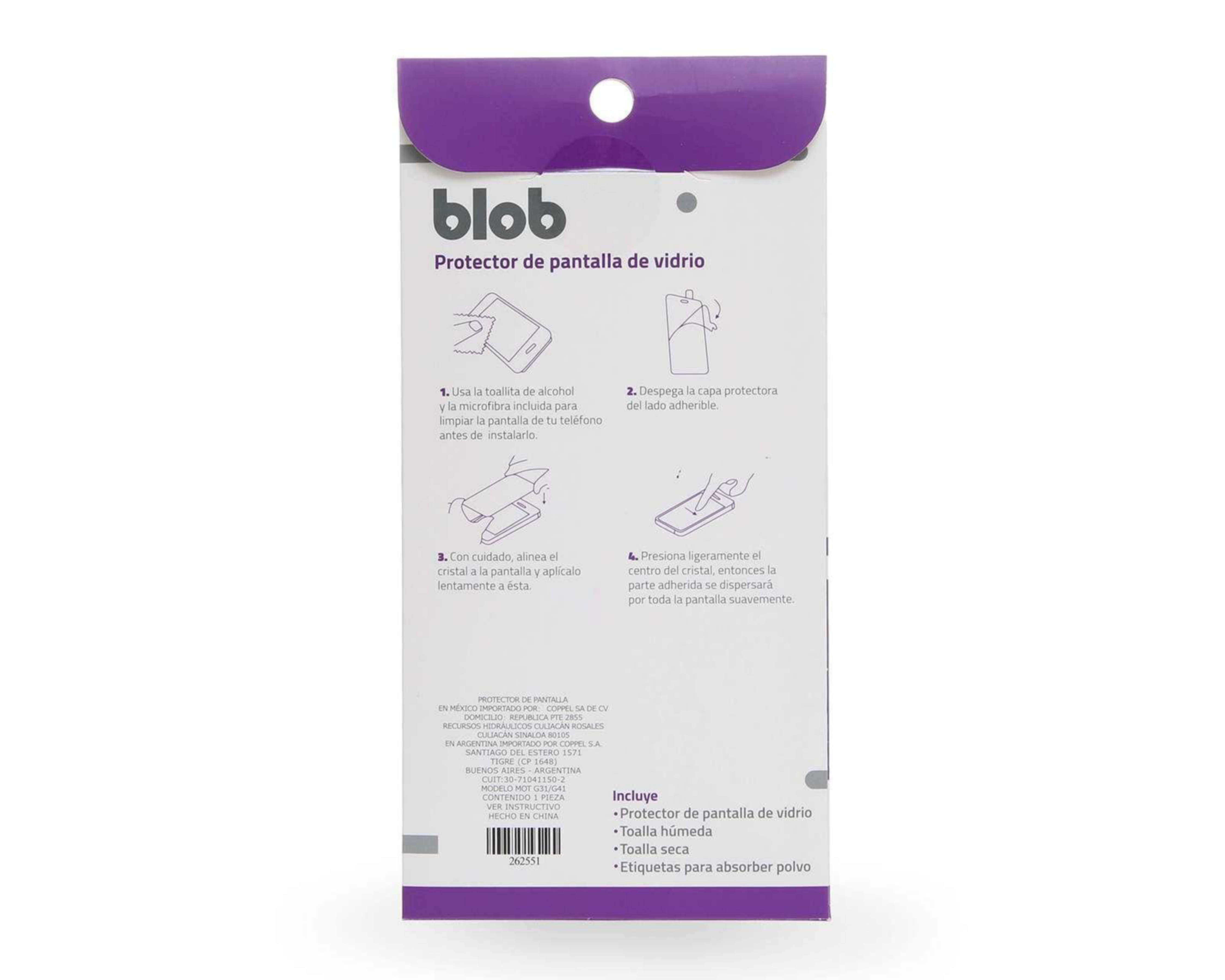 Foto 3 pulgar | Protector de Pantalla Blob para Motorola Moto G31/G41