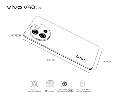 Foto 8 | Celular Vivo Liberado V40 Lite 256 GB Blanco
