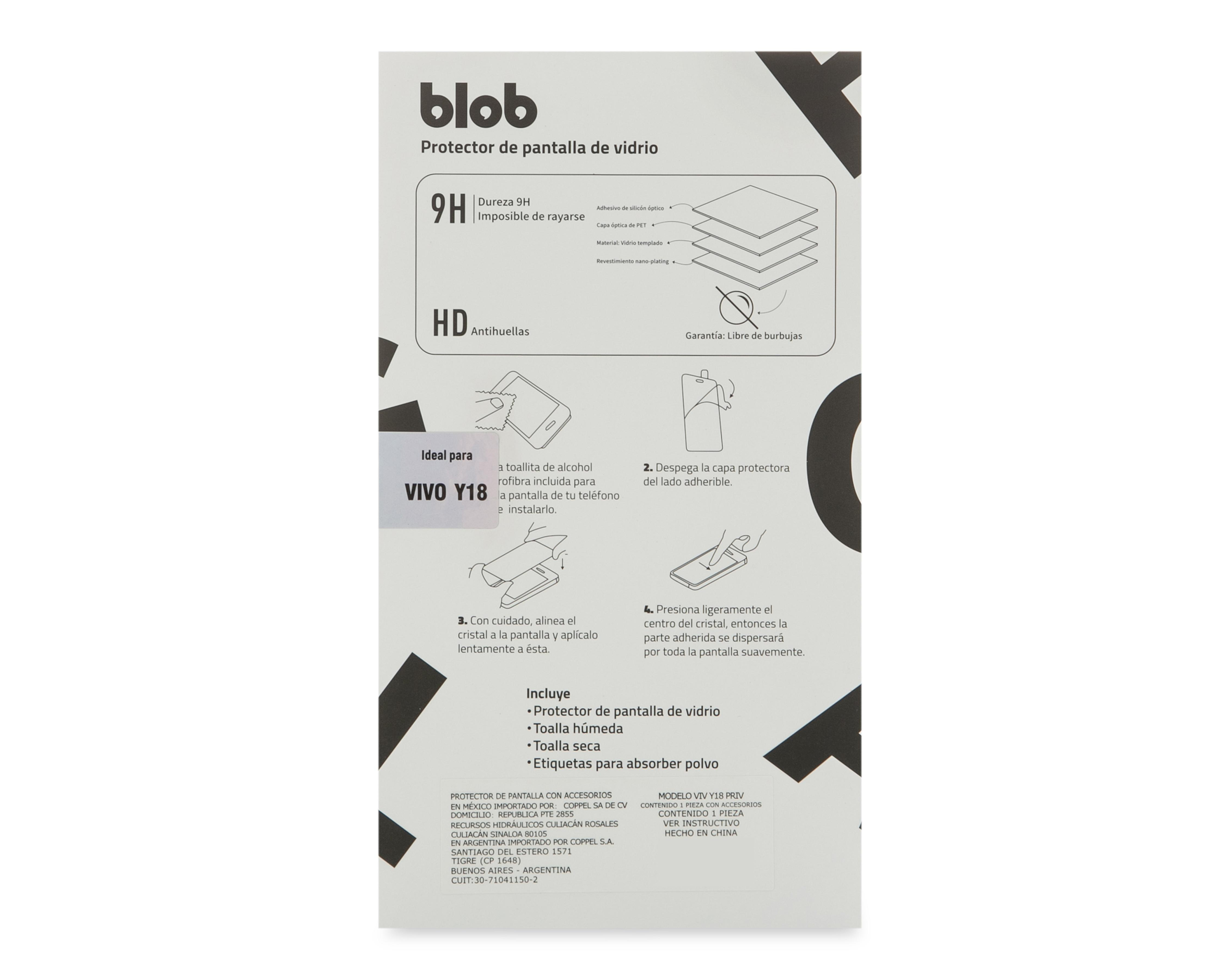 Foto 2 | Protector de Pantalla Privacidad Blob para Vivo Y18