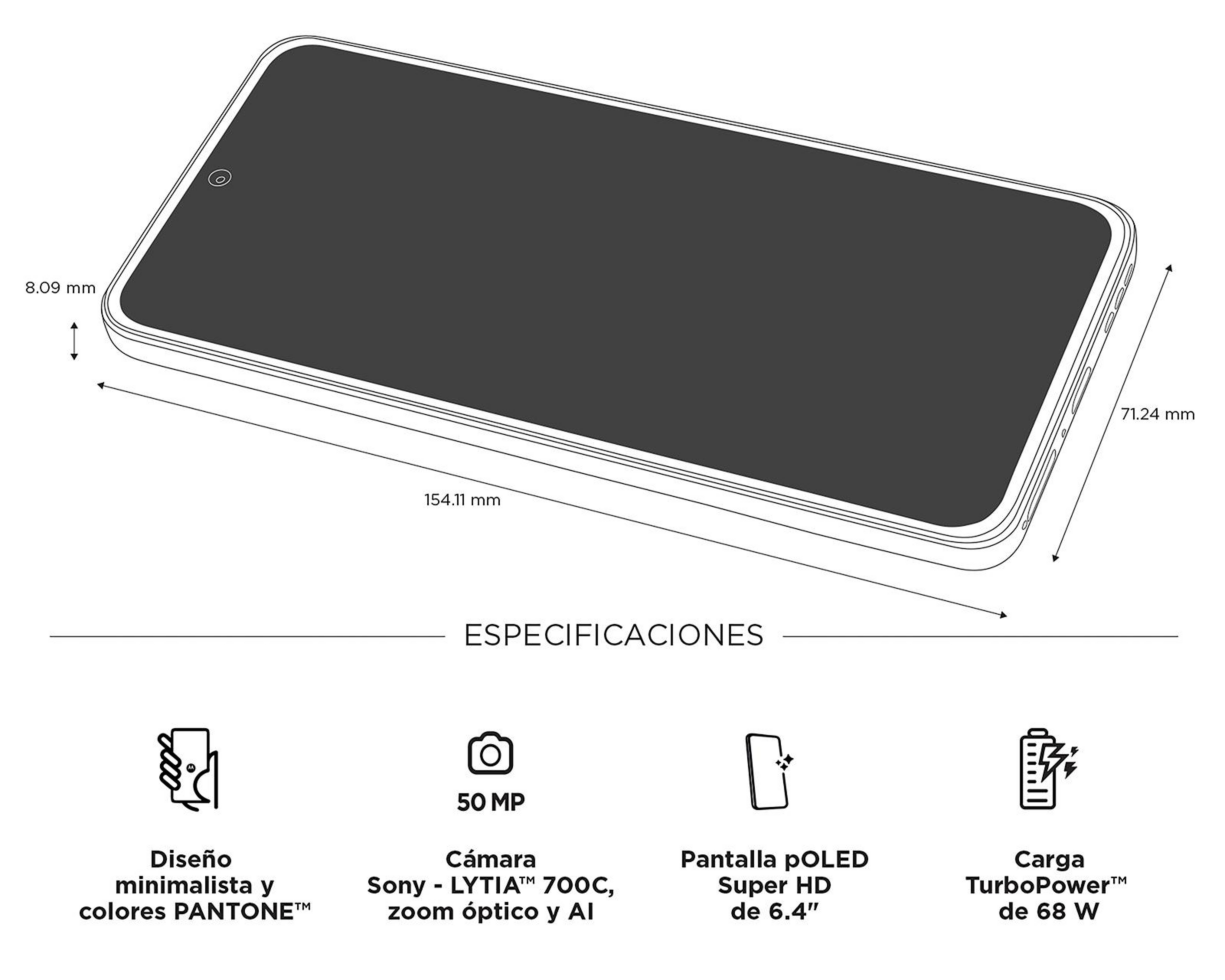 Foto 9 | Celular Motorola Desbloqueado Moto Edge 50 Neo 256 GB Anaranjado