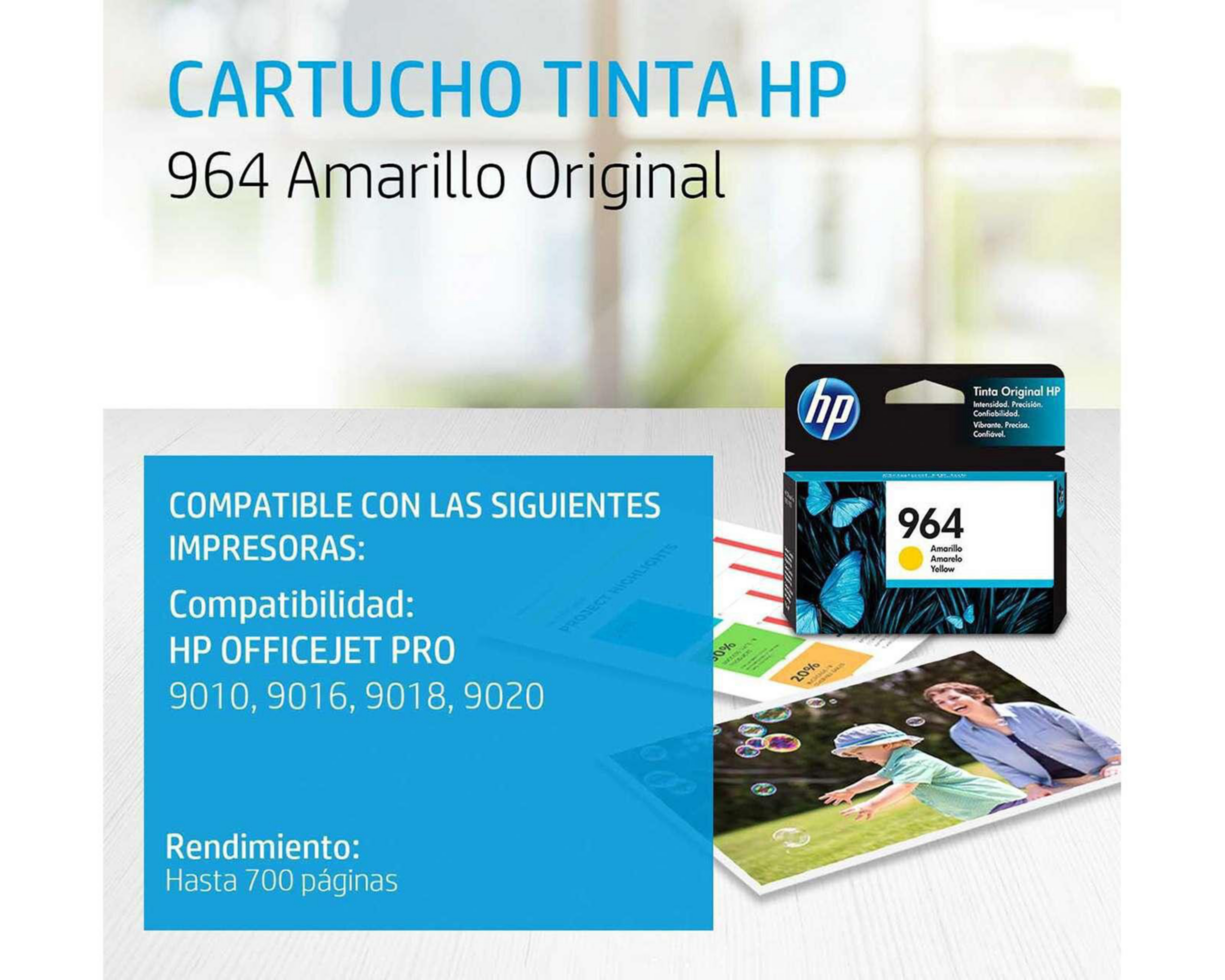 Foto 2 | Cartucho de Tinta Original HP 964 Amarillo