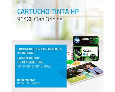 Foto 2 | Cartucho de Tinta Original HP 964XL Cian
