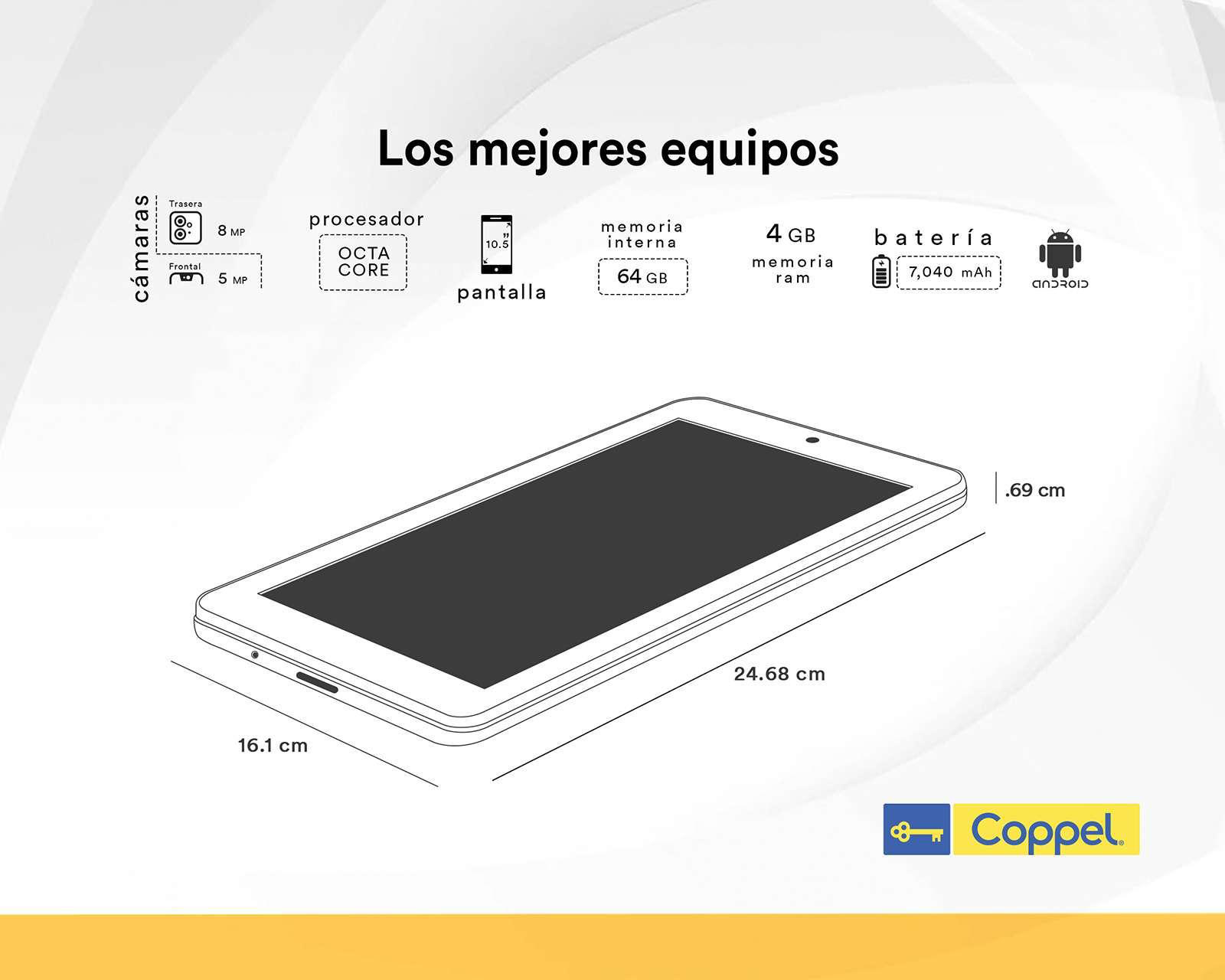 Foto 6 pulgar | Tablet Samsung Galaxy Tab A8 SM-X200NZSMMXO 10.5'' 64GB Wifi + Bluetooth Android 4 GB Plateado