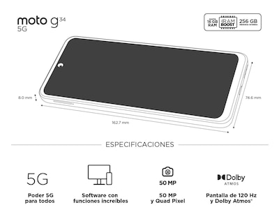 Foto 9 | Telcel Motorola Moto G34 5G 256 GB Verde