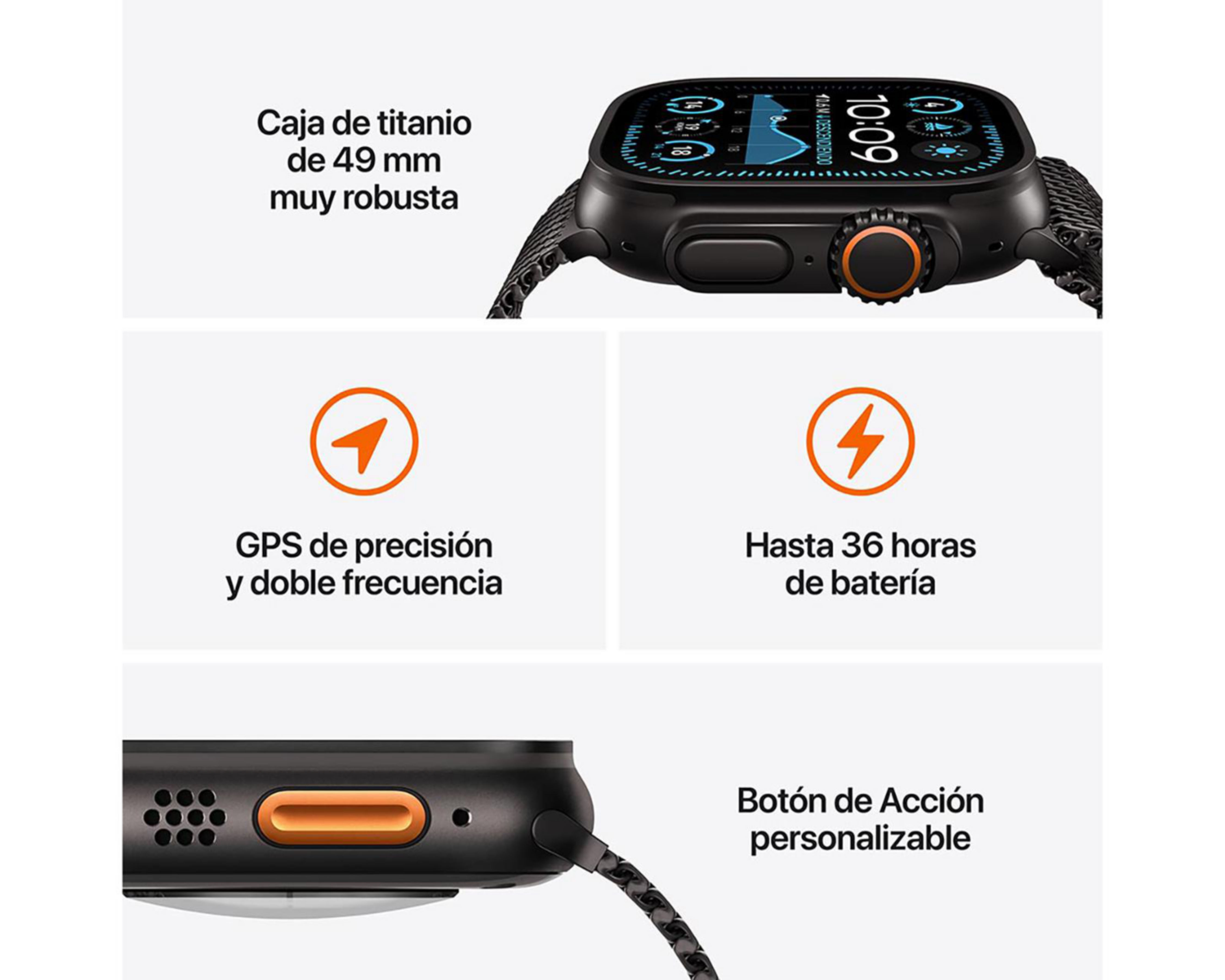 Foto 4 pulgar | Apple Watch Ultra 2 GPS + Cellular 49 mm Titanio Negro M-L