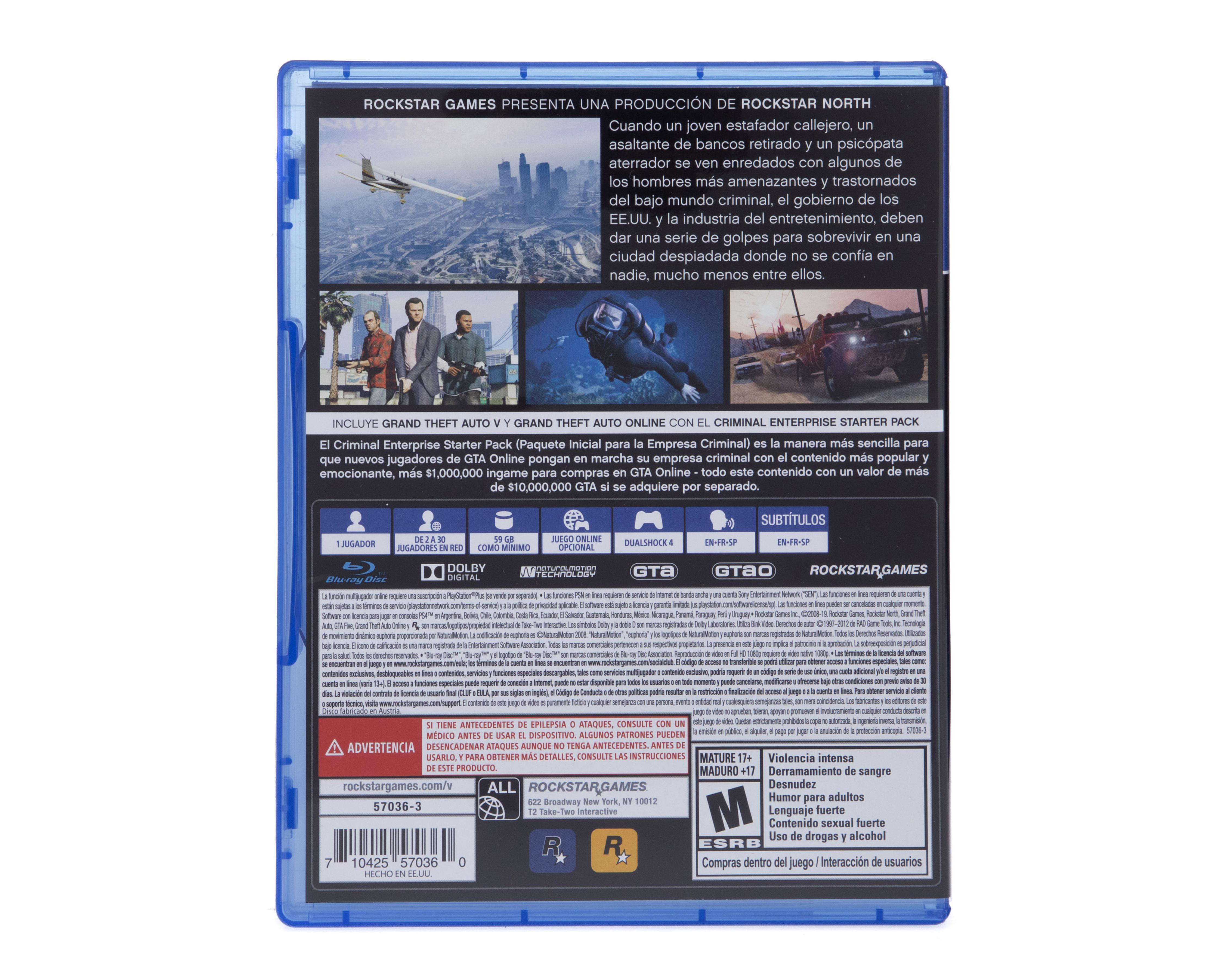 Foto 3 pulgar | Grand Theft Auto V: Premium Edition para PlayStation 4