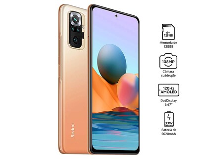 Foto 8 | Celular Xiaomi Desbloqueado Redmi Note 10 Pro 128 GB Bronce
