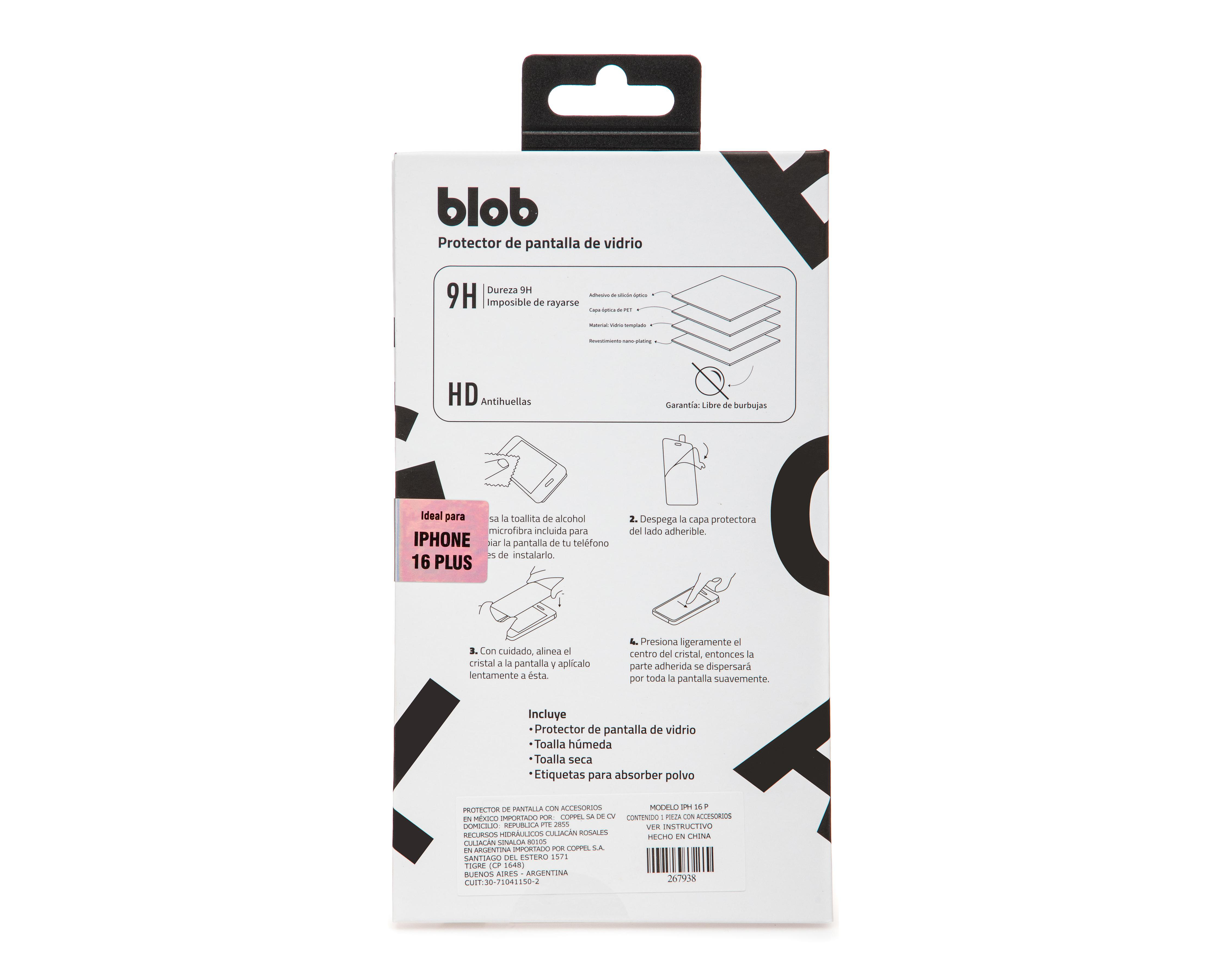 Foto 2 | Protector de Pantalla Blob para iPhone 16 Plus