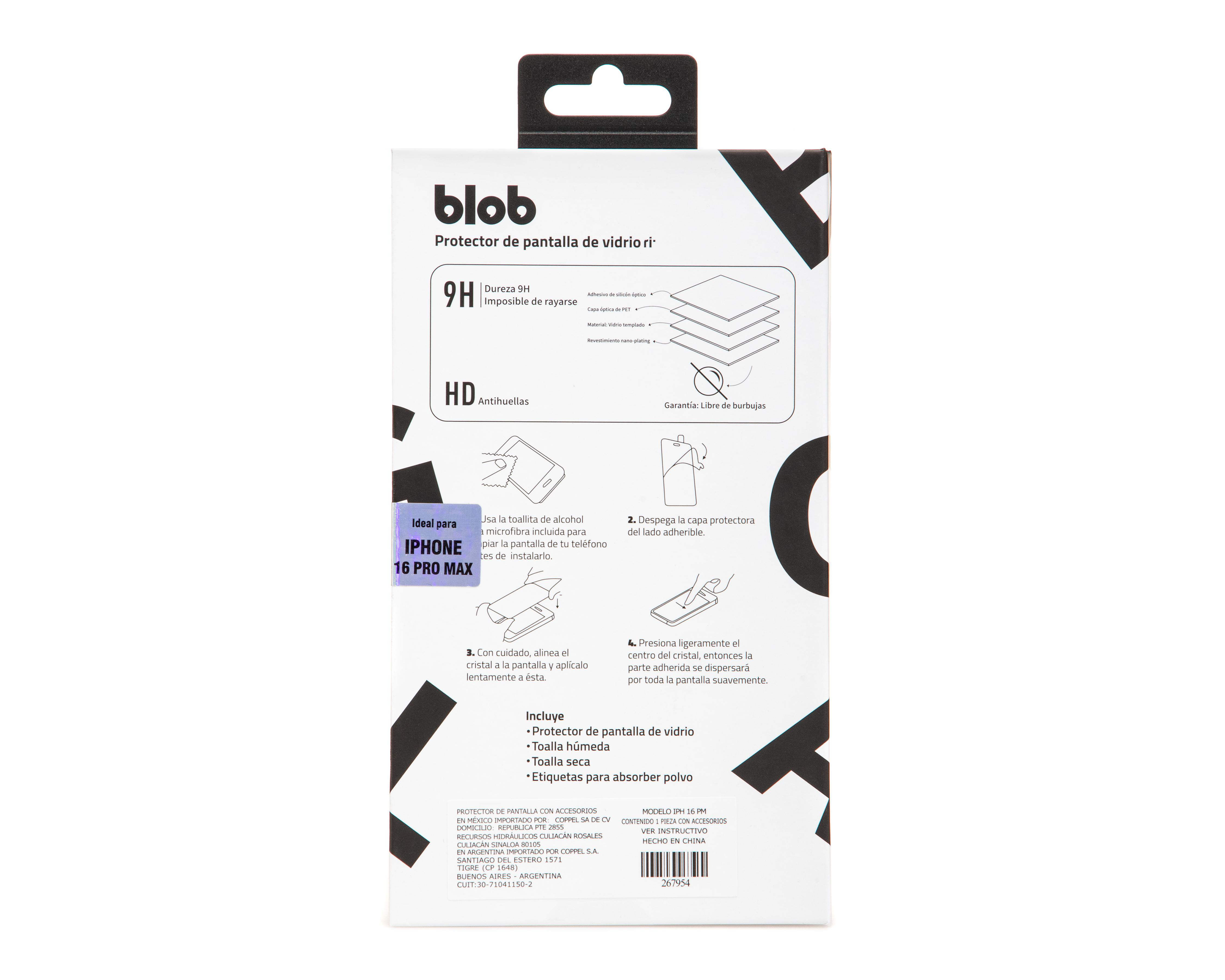Foto 2 | Protector de Pantalla Blob para iPhone 16 Pro Max