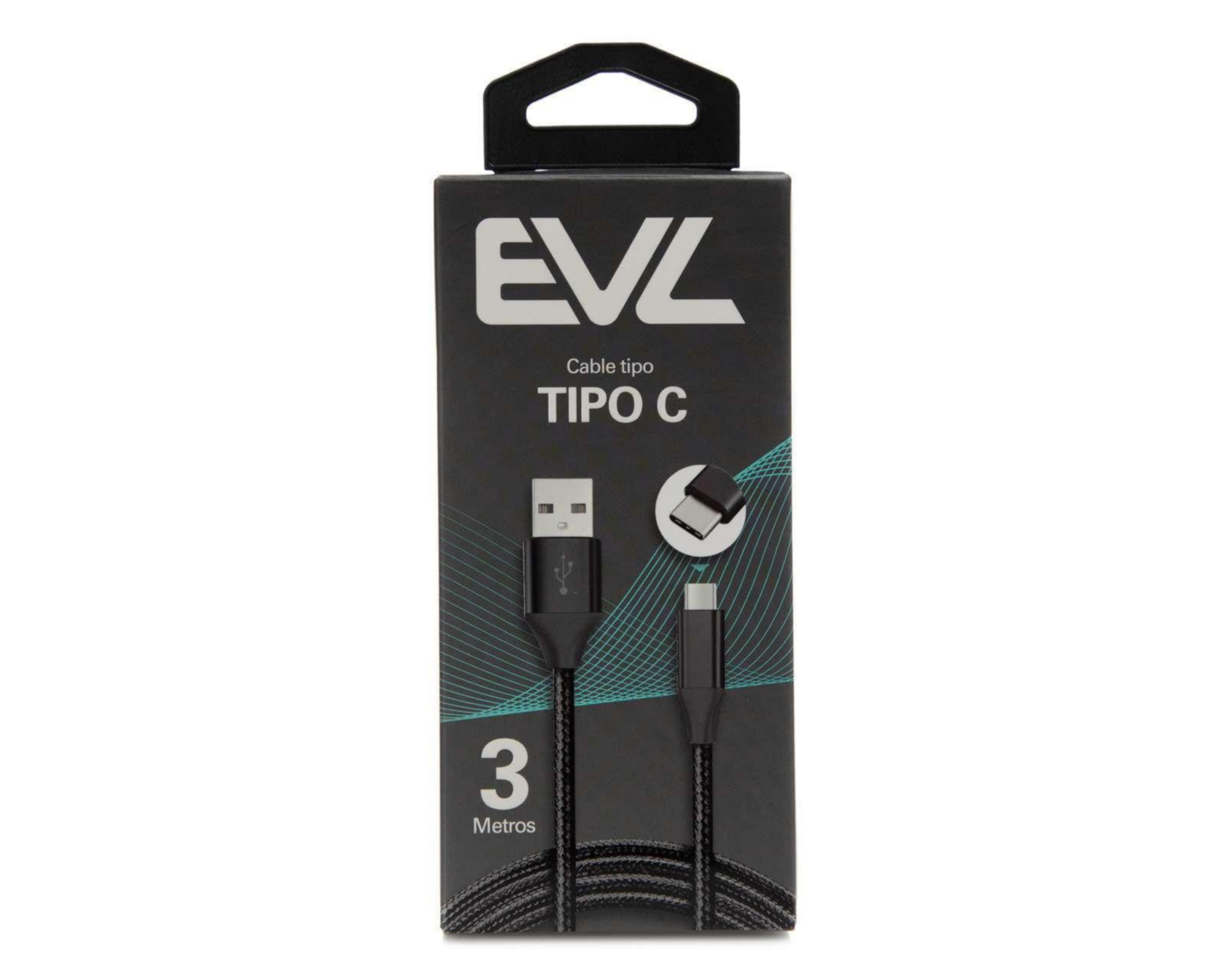 Foto 5 pulgar | Cable EVL Tipo C - USB 3 Metros