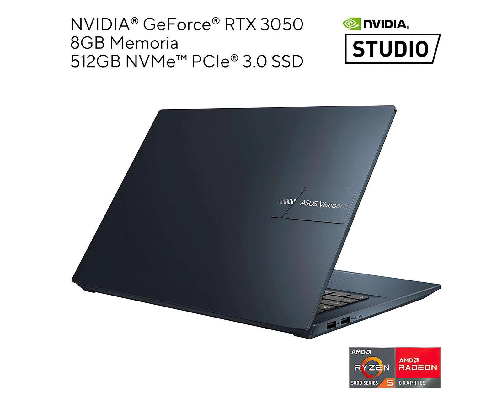 Foto 3 pulgar | Laptop Asus M3401QC-KP095W de 14" AMD Ryzen 5 NVIDIA GeForce RTX 3050 8 GB RAM de 512 GB SSD Azul
