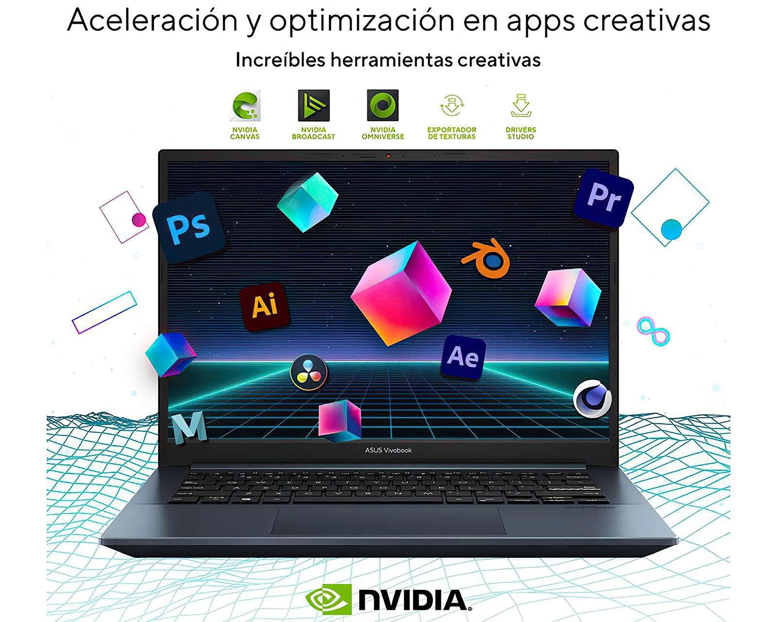 Foto 6 pulgar | Laptop Asus M3401QC-KP095W de 14" AMD Ryzen 5 NVIDIA GeForce RTX 3050 8 GB RAM de 512 GB SSD Azul