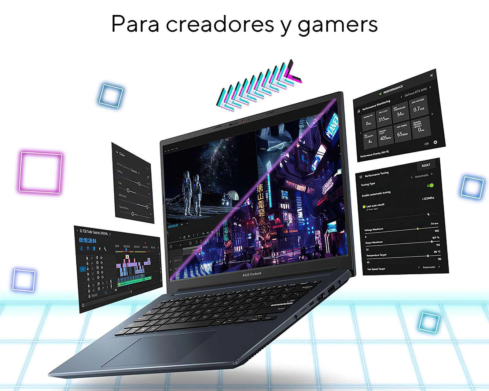 Foto 7 pulgar | Laptop Asus M3401QC-KP095W de 14" AMD Ryzen 5 NVIDIA GeForce RTX 3050 8 GB RAM de 512 GB SSD Azul