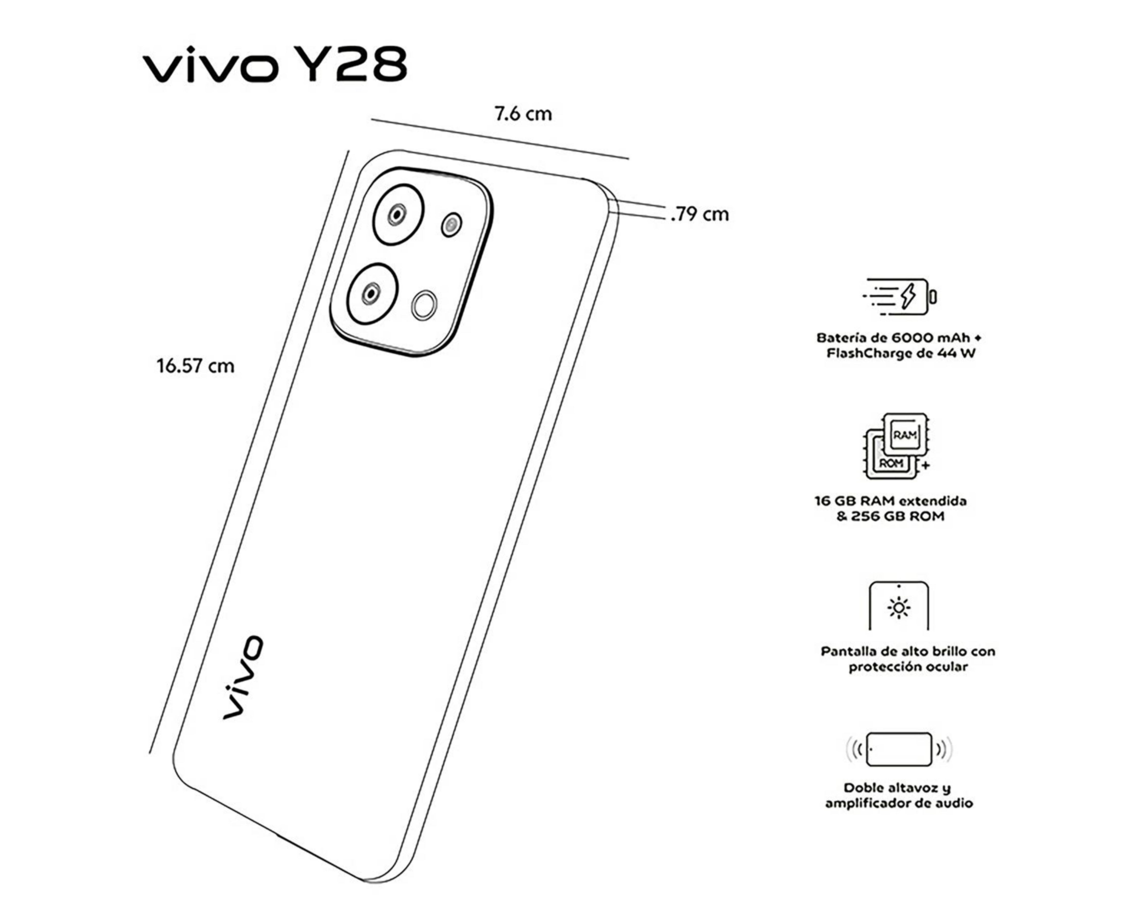 Foto 6 | Celular Vivo Desbloqueado Y28 256 GB Dorado