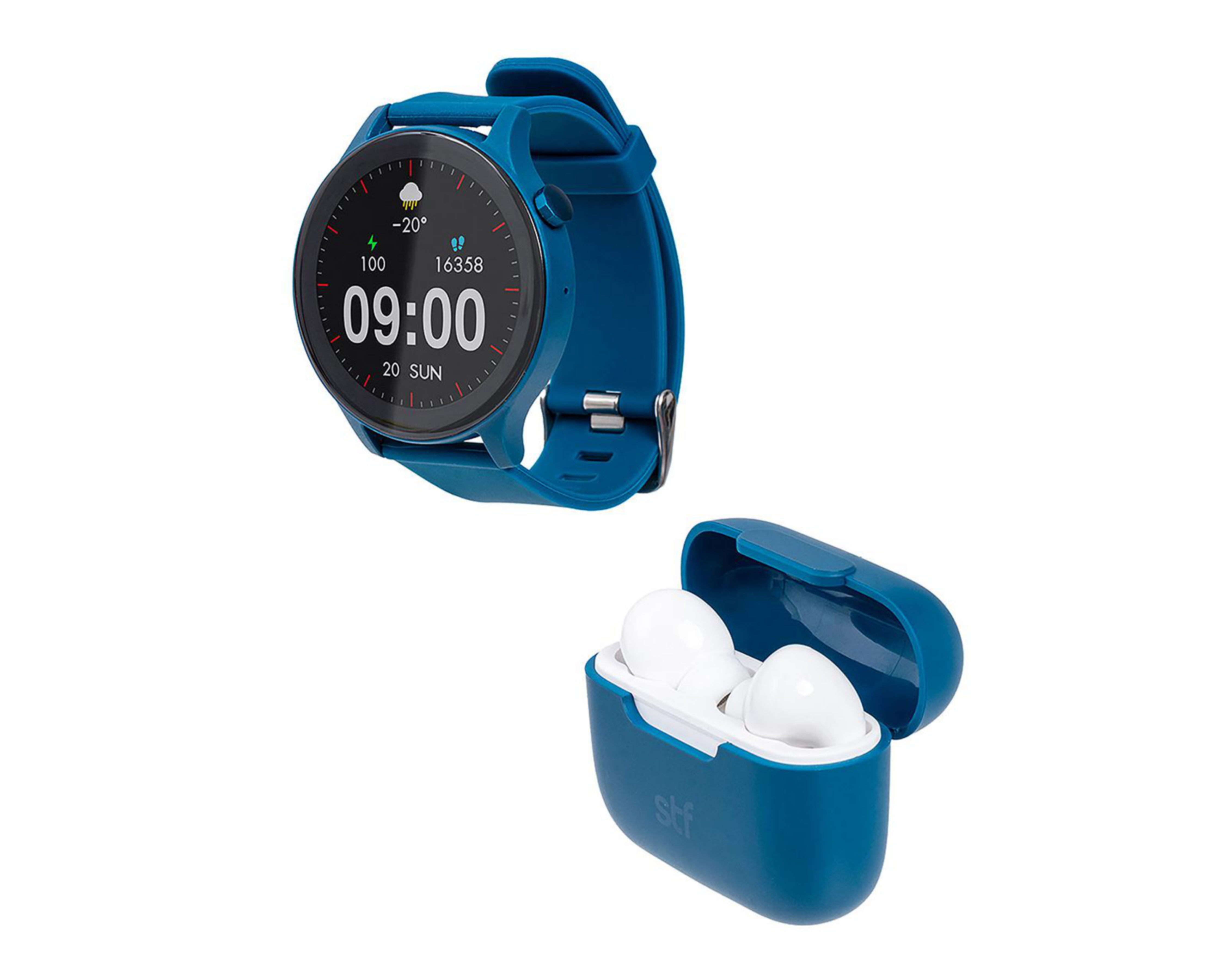 Smartwatch SFT Kronos Sound 35 mm Resistente al Agua Azul con Audífonos True Wireless