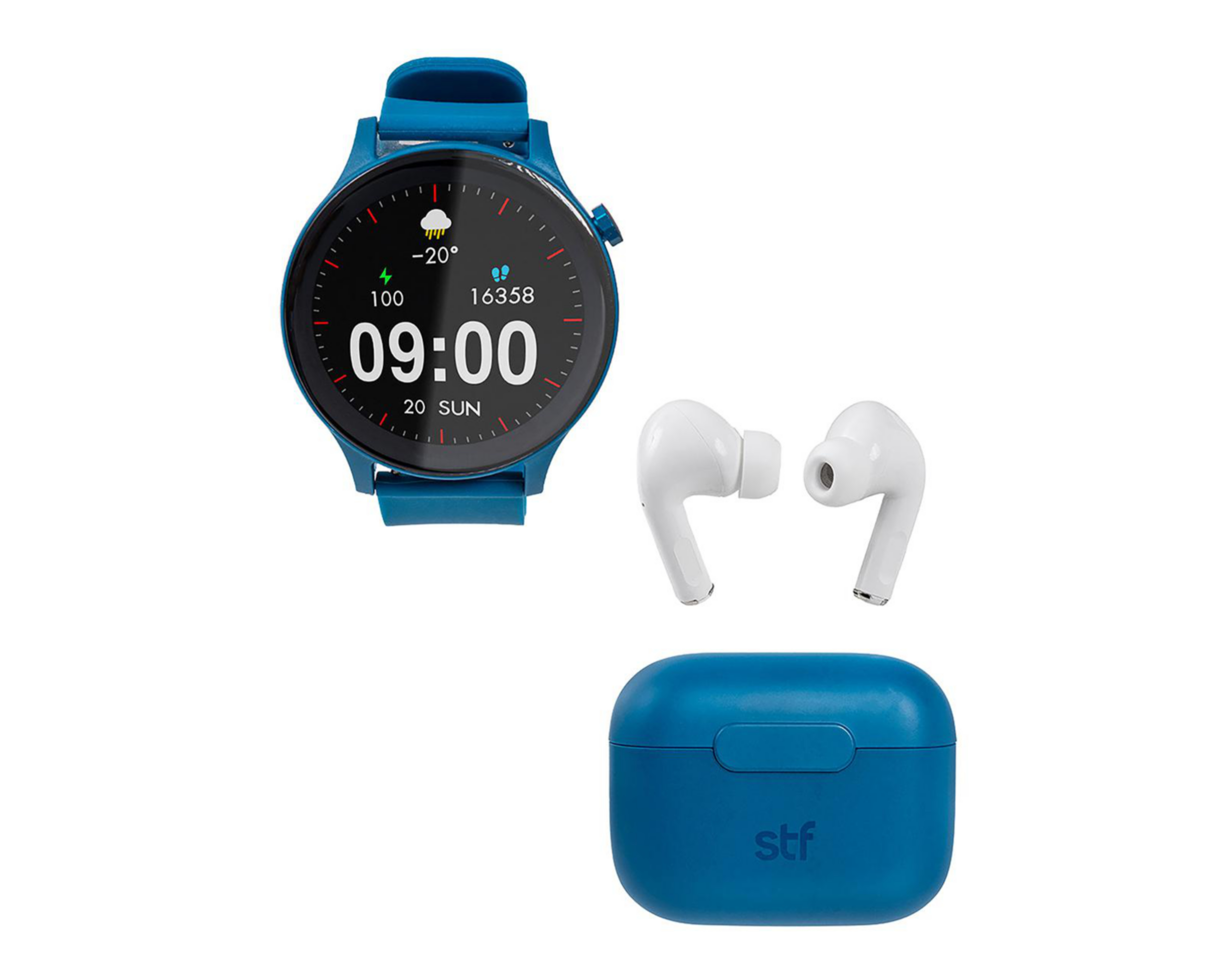 Foto 2 | Smartwatch SFT Kronos Sound 35 mm Resistente al Agua Azul con Audífonos True Wireless