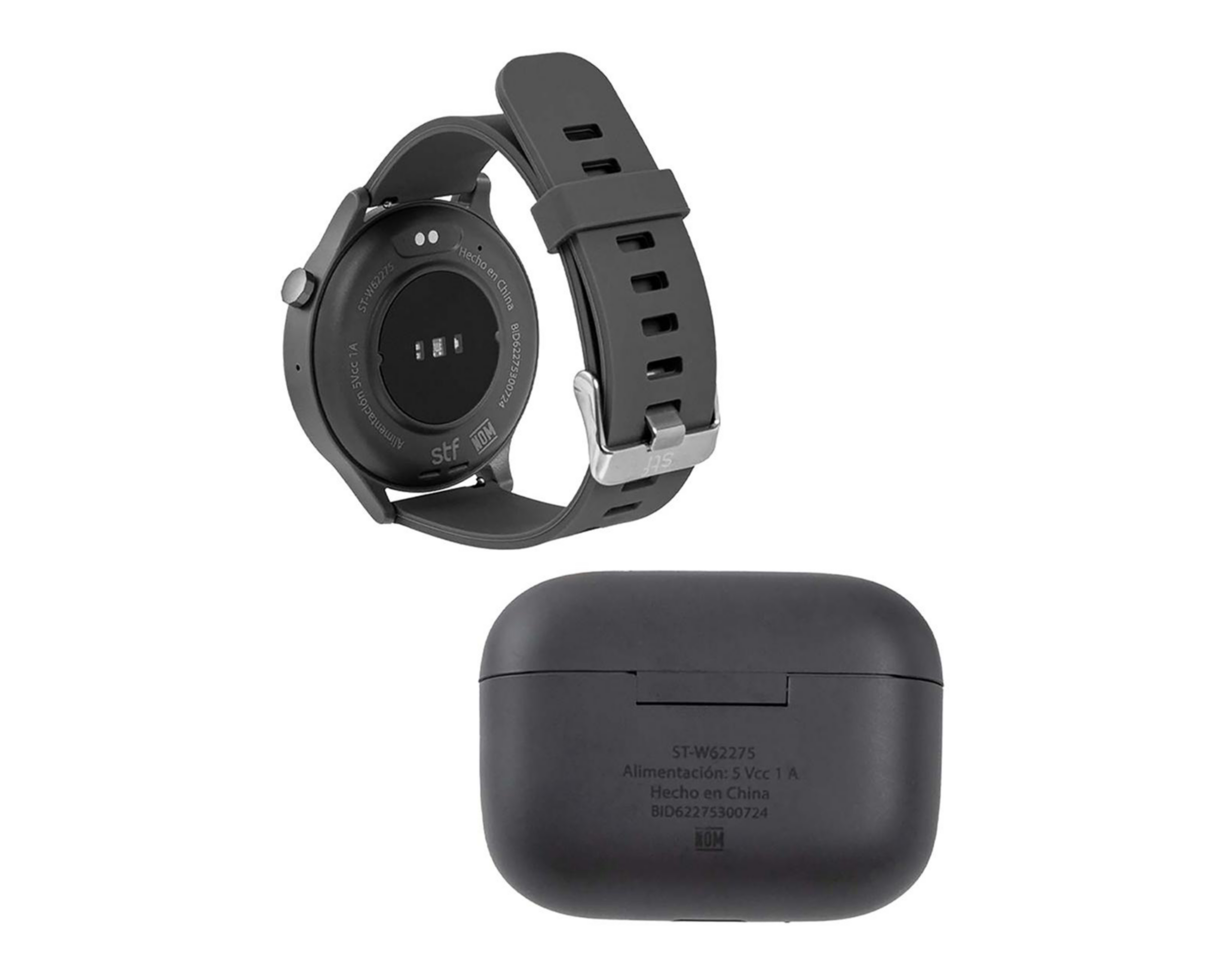 Foto 3 | Smartwatch STF Kronos Sound Resistente al Agua Negro con Audífonos True Wireless