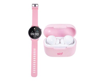 Foto 3 | Smartwatch STF Kronos Sound 35 mm Resistente al Agua Rosa con Audífonos True Wireless
