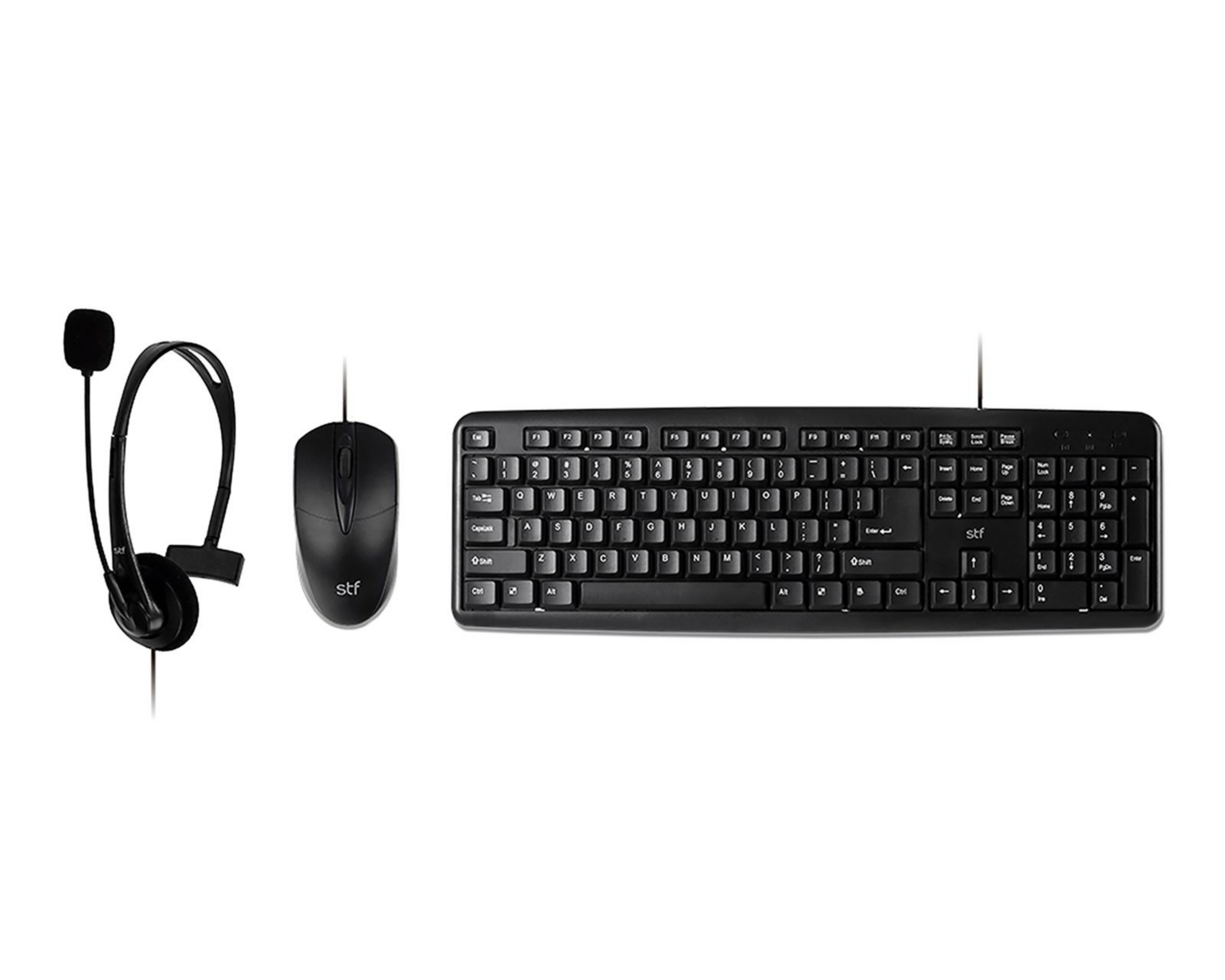 Foto 2 pulgar | Combo de Teclado Mouse y Audífonos Alámbrico STF ST-A80032 3 Piezas