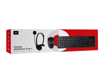 Foto 5 | Combo de Teclado Mouse y Audífonos Alámbrico STF ST-A80032 3 Piezas