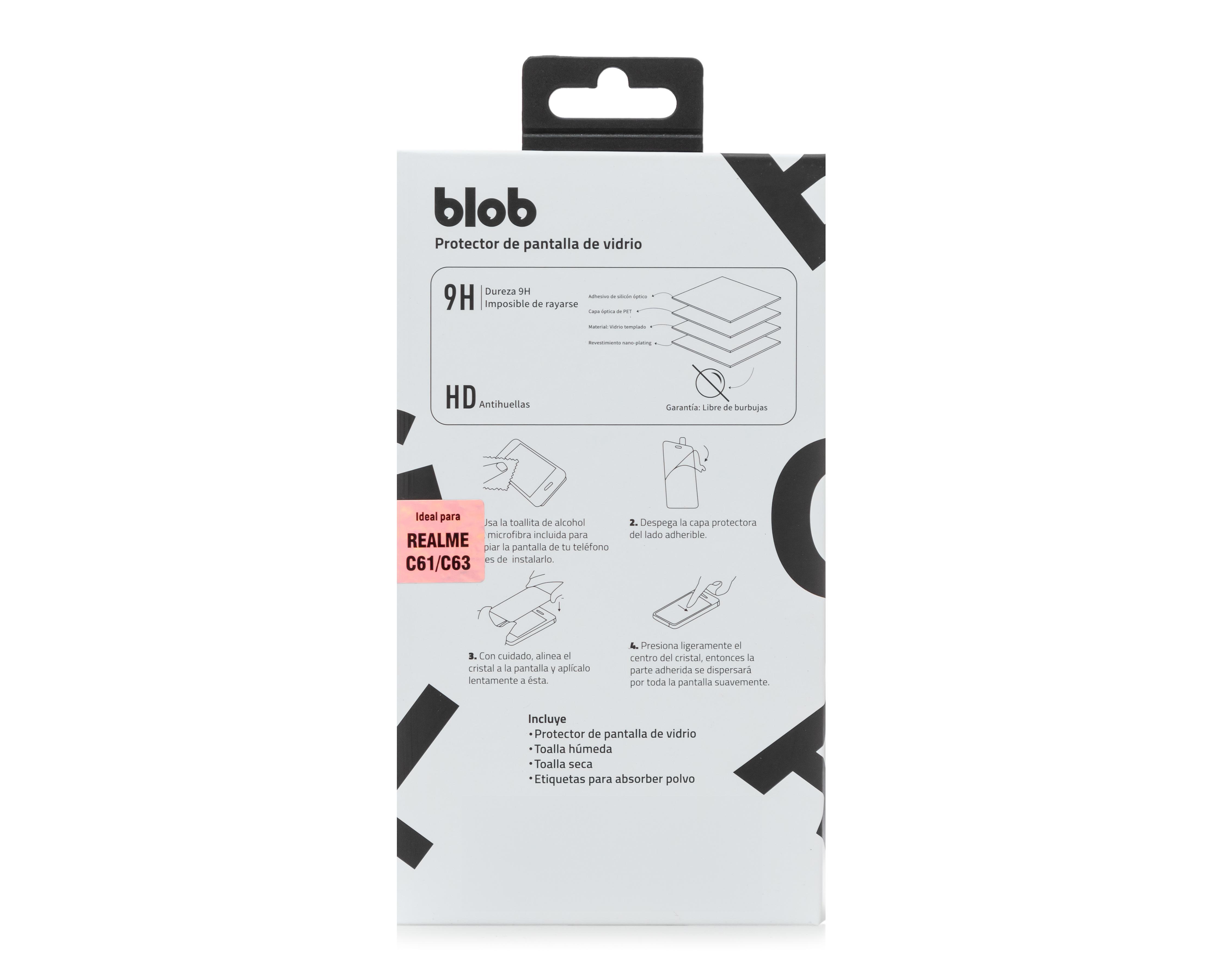 Foto 3 pulgar | Protector de Pantalla de Vidrio Templado Blob para Realme C61 y C63