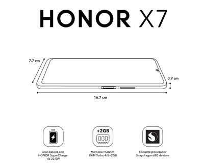 Foto 8 | AT&T/Unefon Honor X7 128 GB Plata