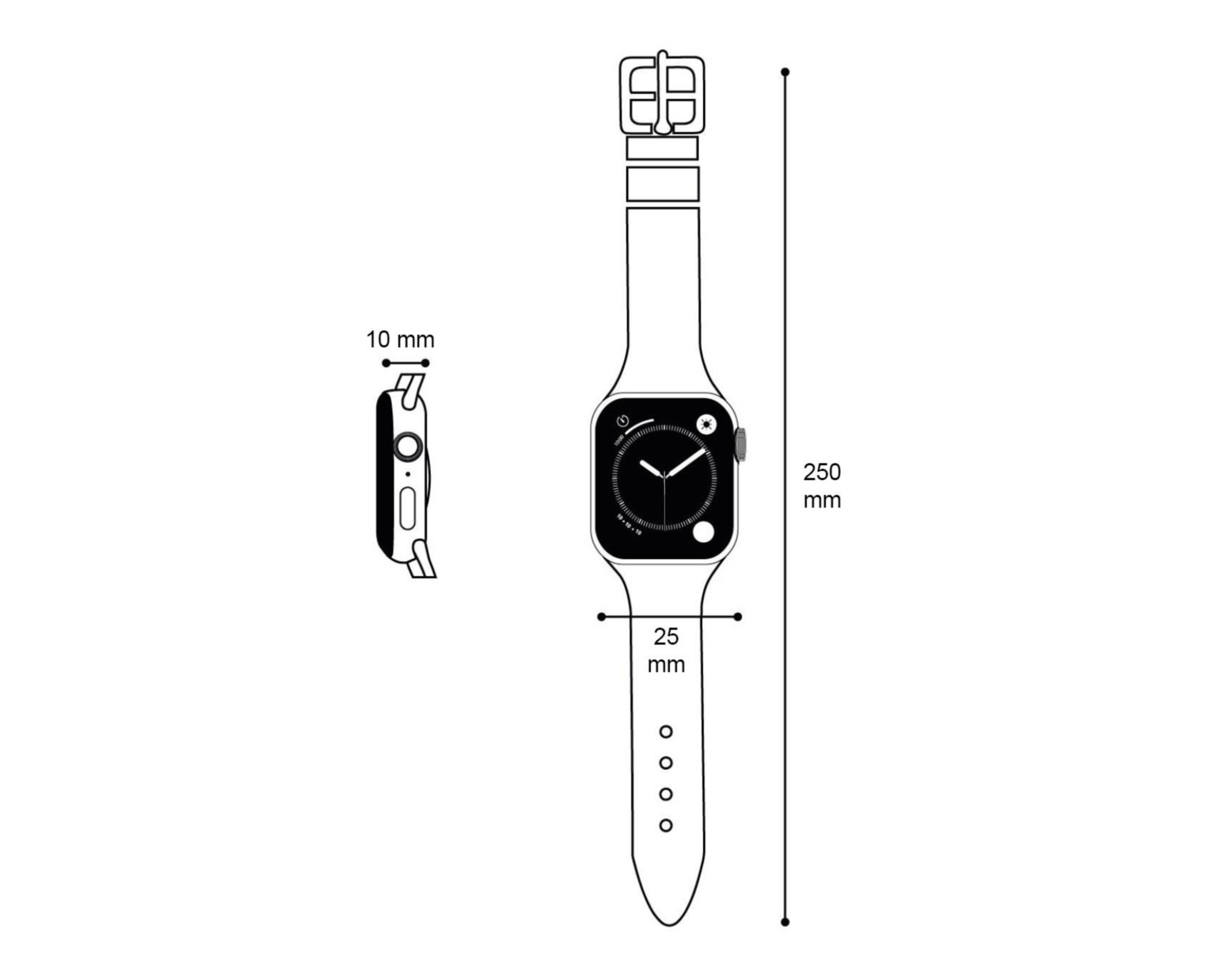 Foto 5 | Fitband EVL FB110 25 mm Resistente al Agua Negra