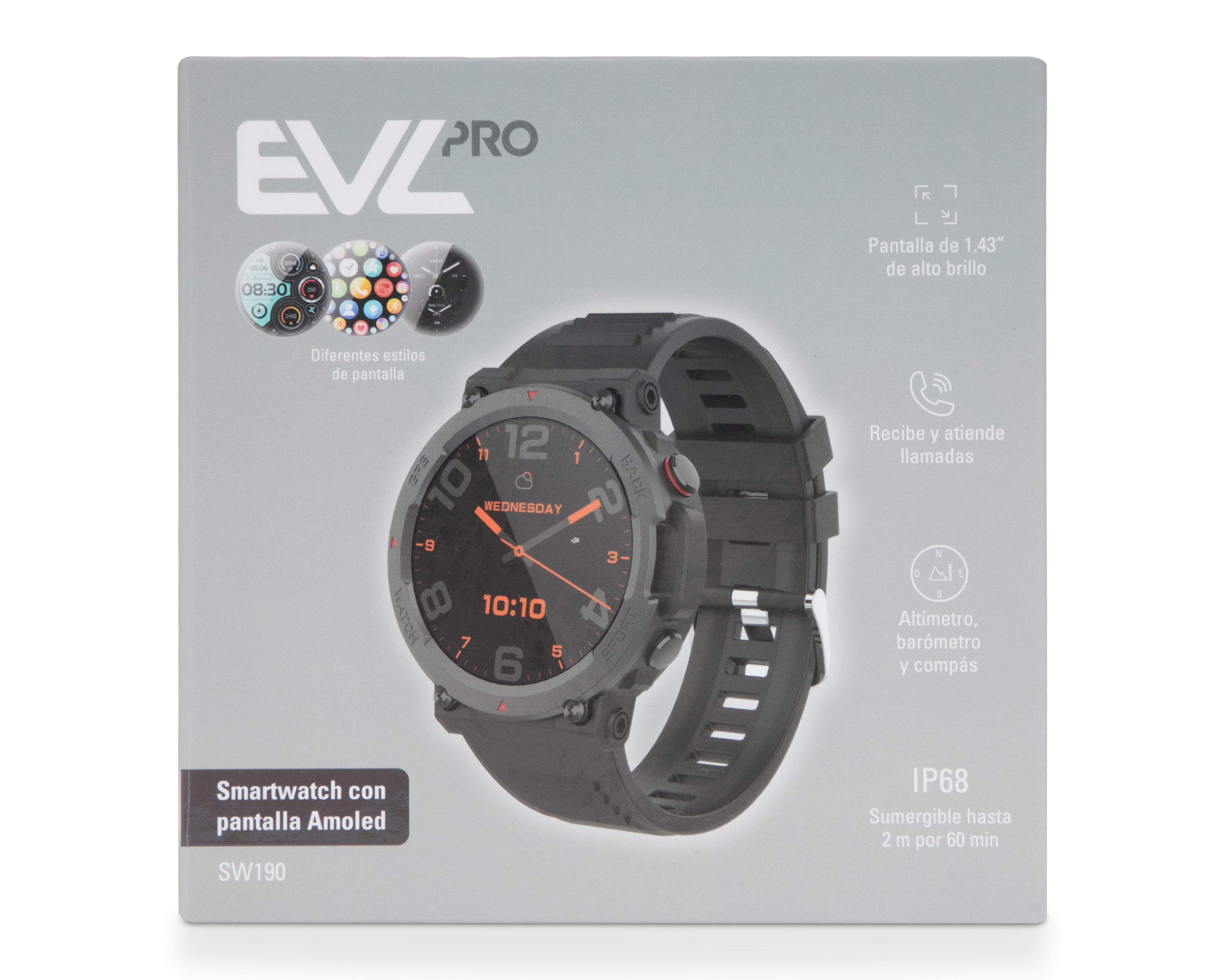 Foto 5 pulgar | Smartwatch EVL SW190 Negro